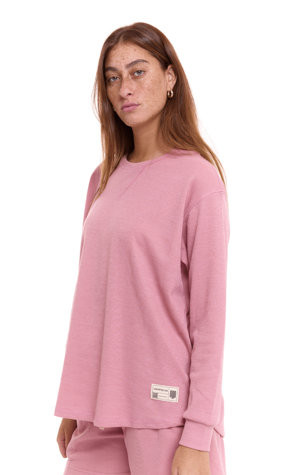 Light Pink - Waffle Long Shirt - GONSURFING