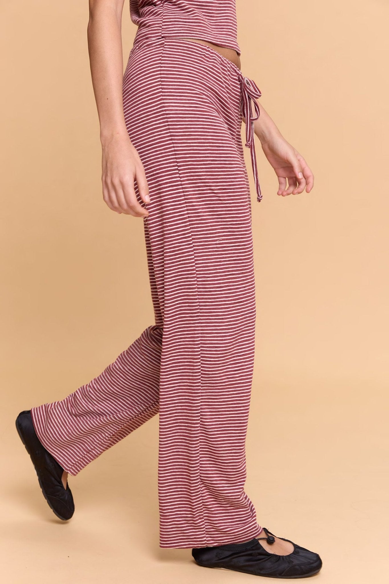 Long striped pants - Burgundy - GONSURFING