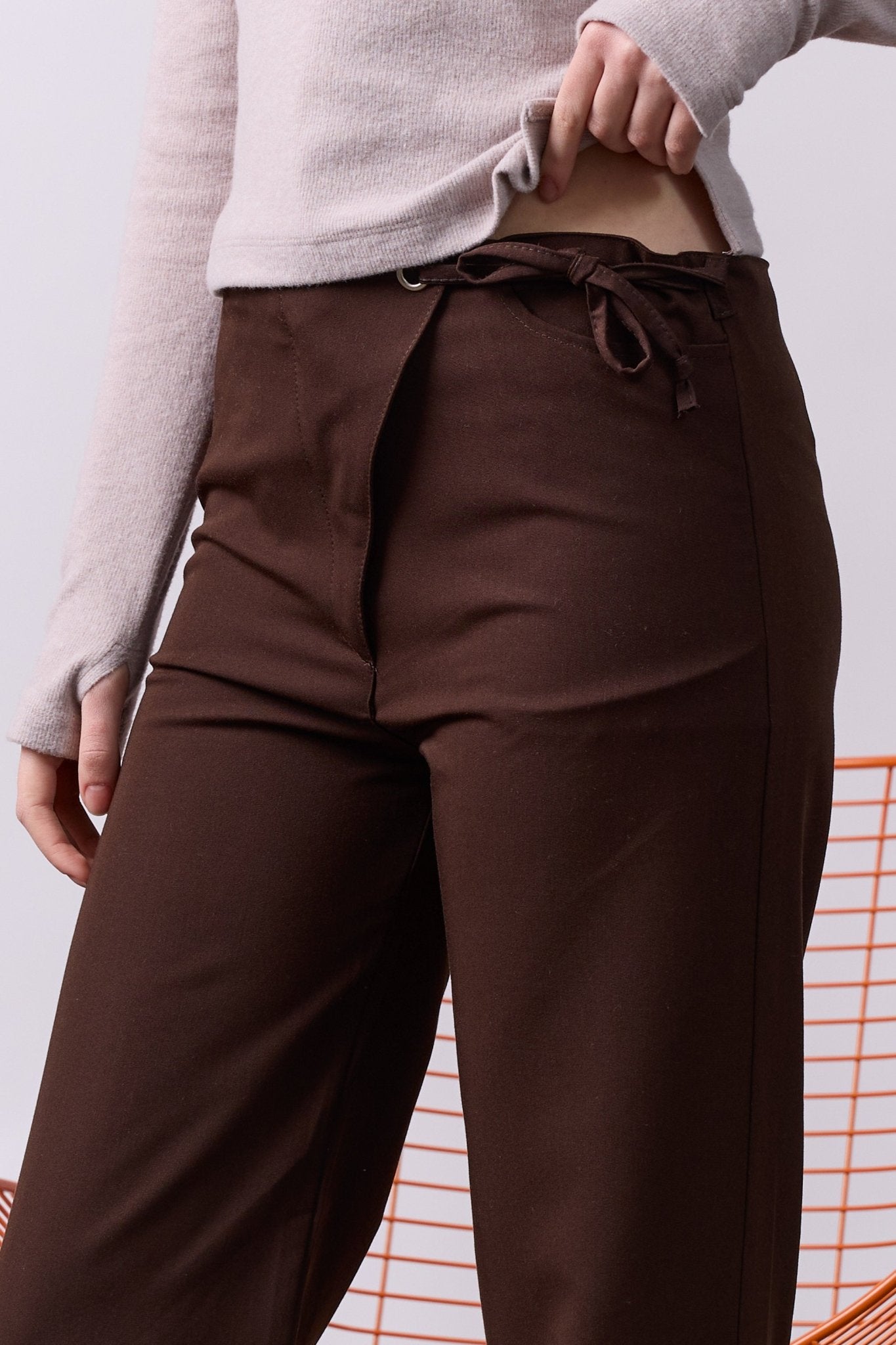 Looped Pants - Brown - GON