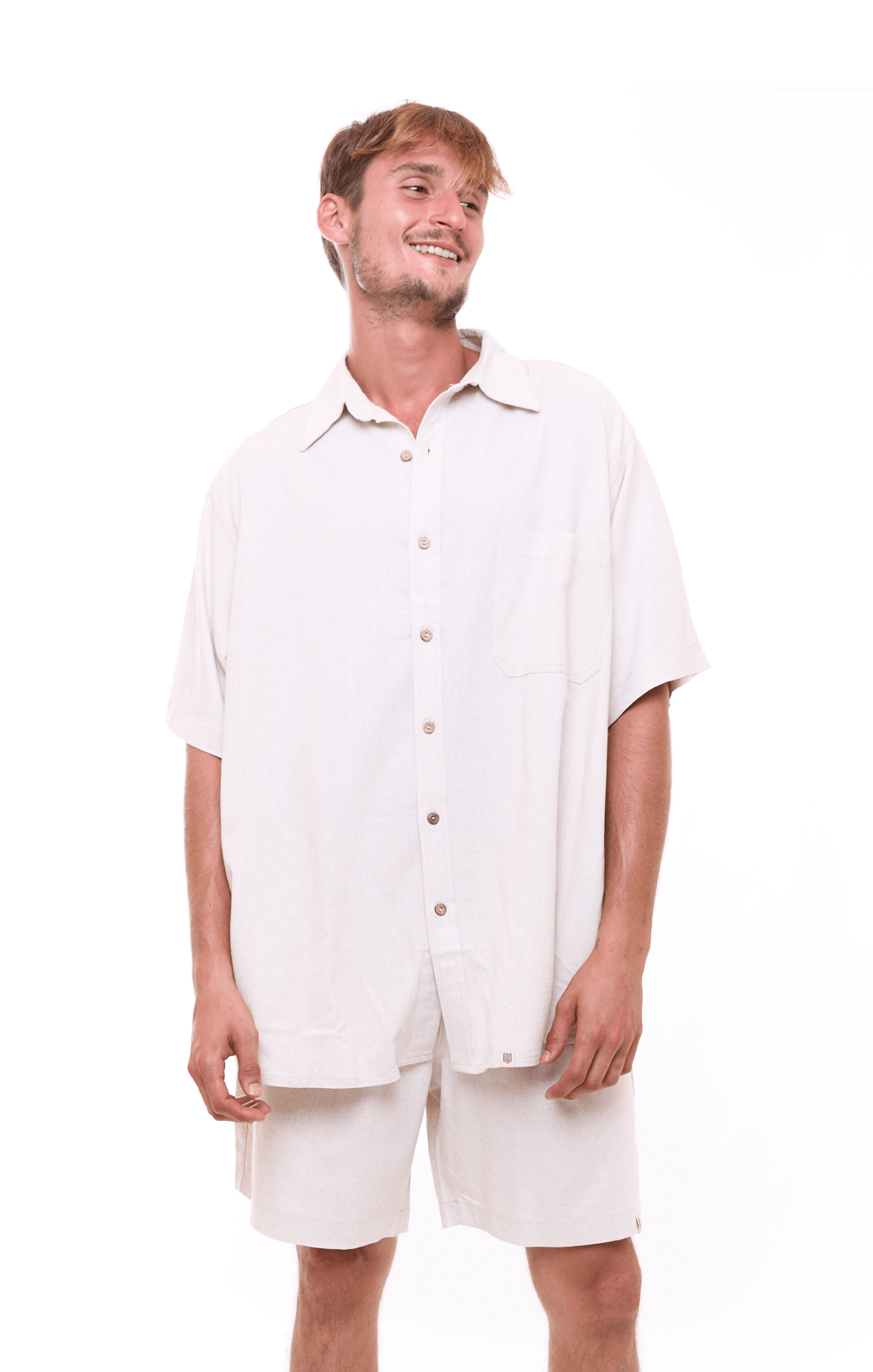 Natural Light - Unisex Oversize Linen Shirt - GONSURFING