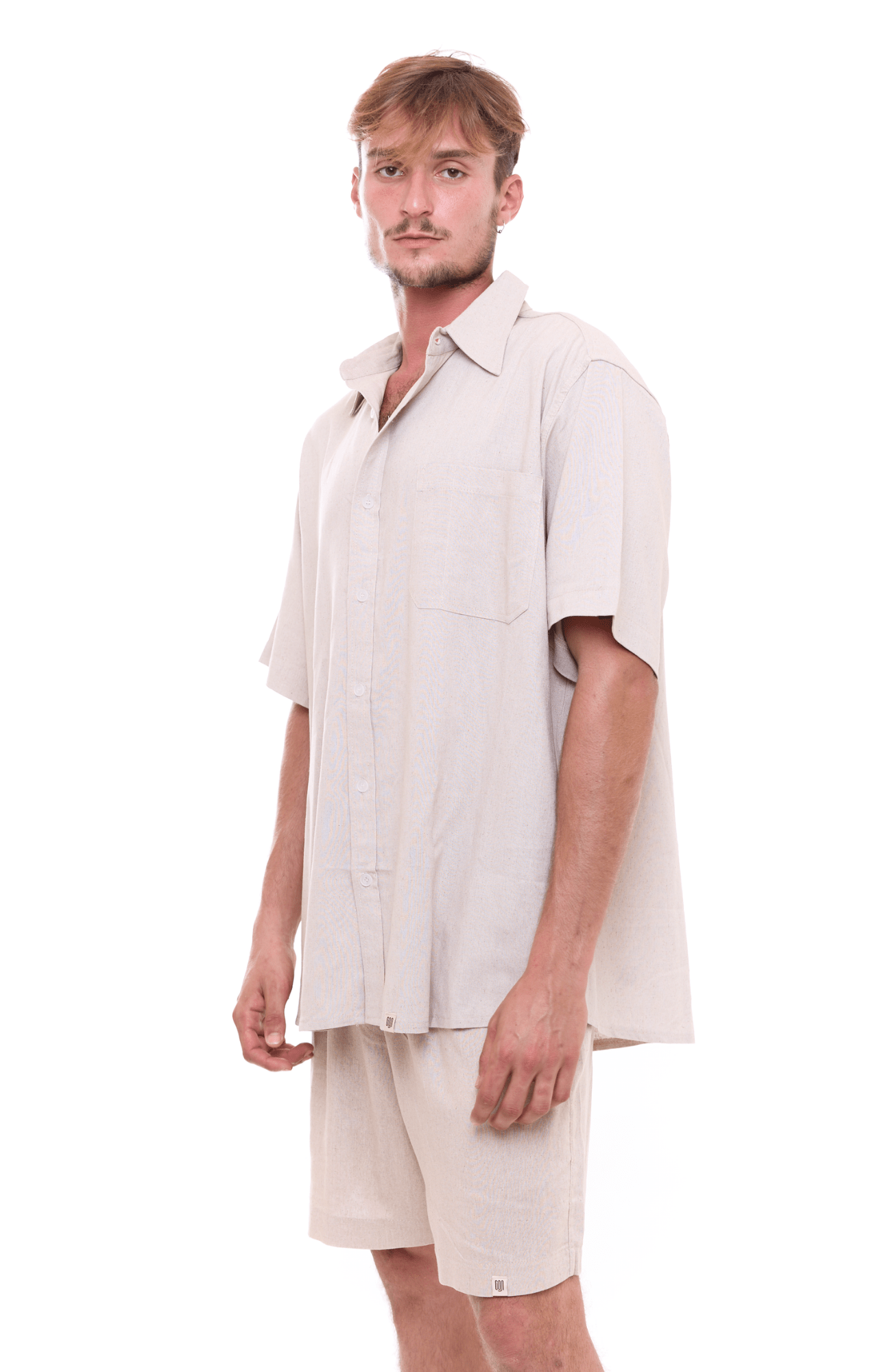 Natural - Unisex Oversize Linen Shirt - GONSURFING