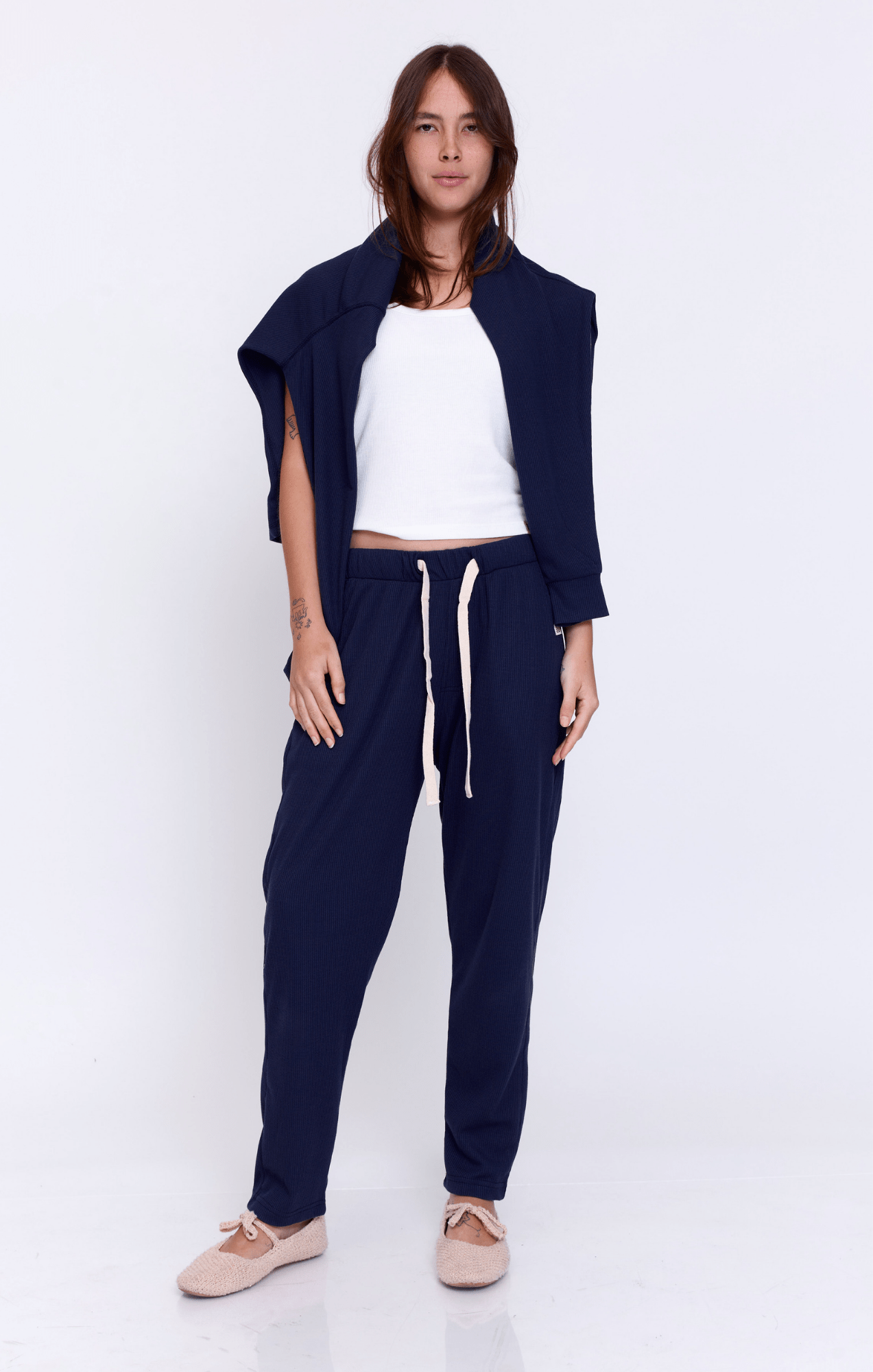Navy - Waffle Unisex Long Pants - GONSURFING