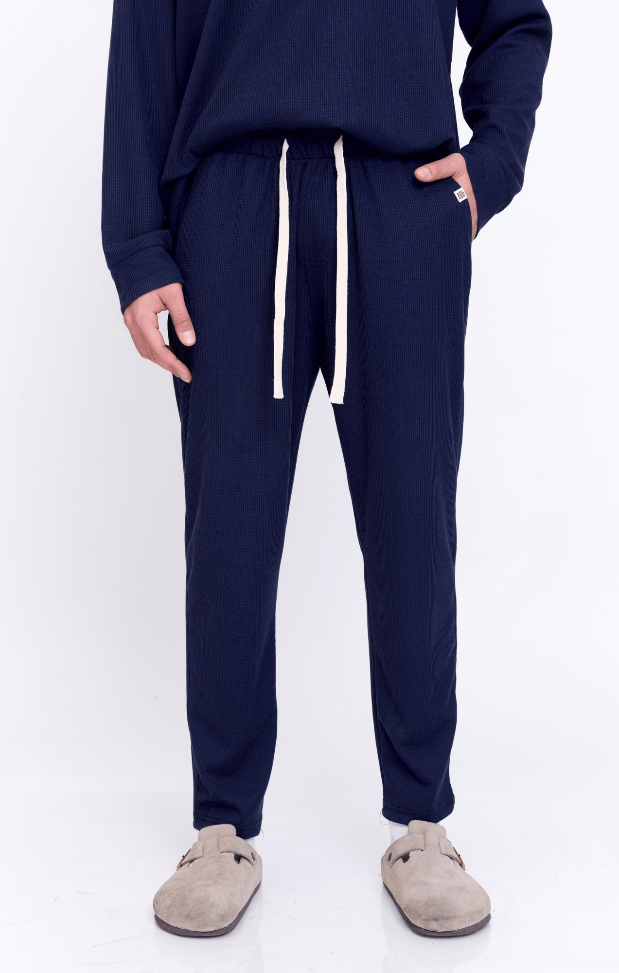 Navy - Waffle Unisex Long Pants - GONSURFING