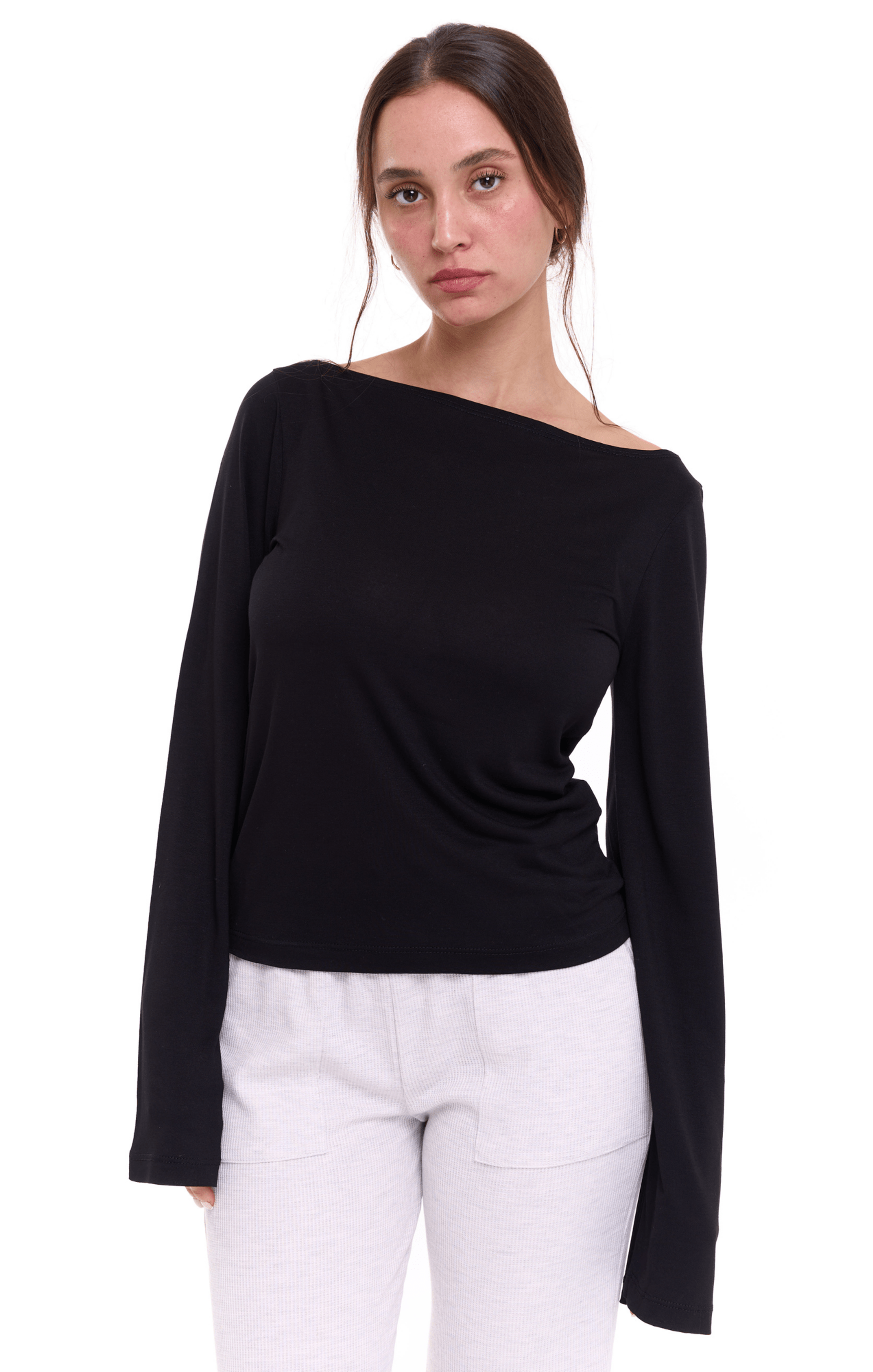 Off shoulder shirt - Black - GONSURFING