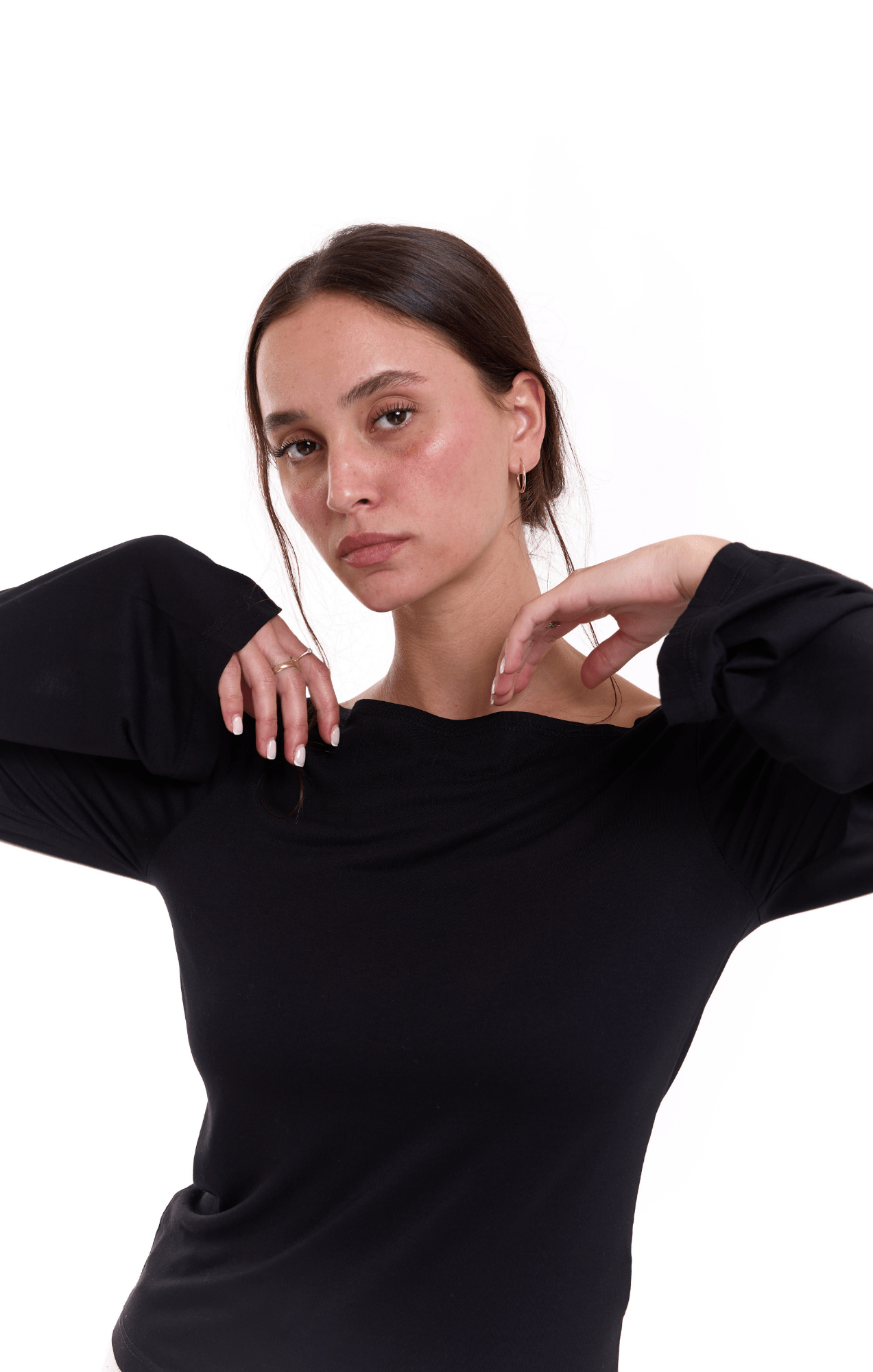 Off shoulder shirt - Black - GONSURFING