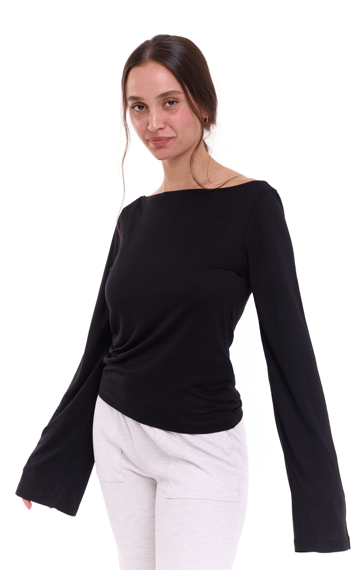 Off shoulder shirt - Black - GONSURFING