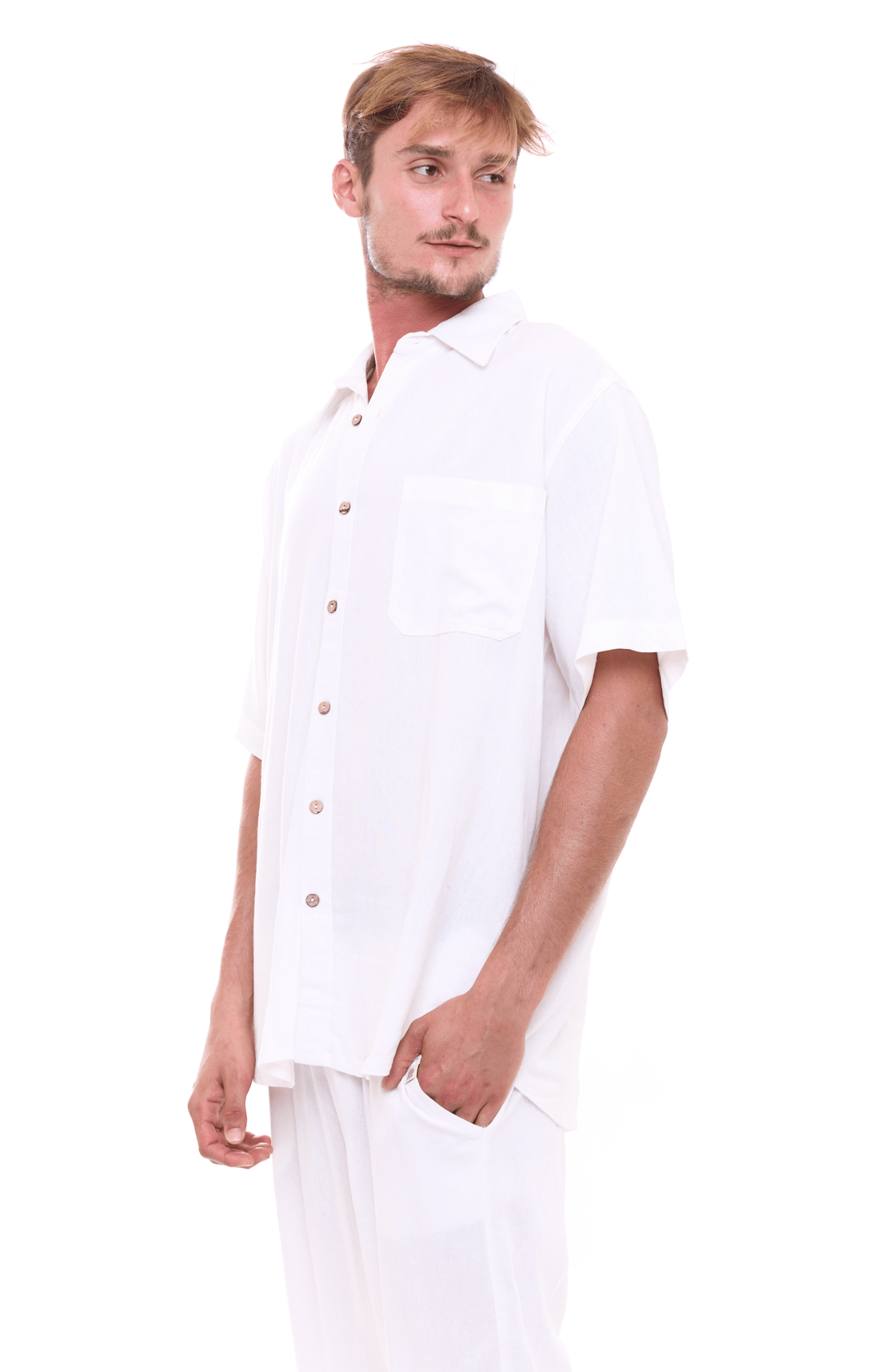 Off White - Unisex Oversize Linen Shirt - GONSURFING