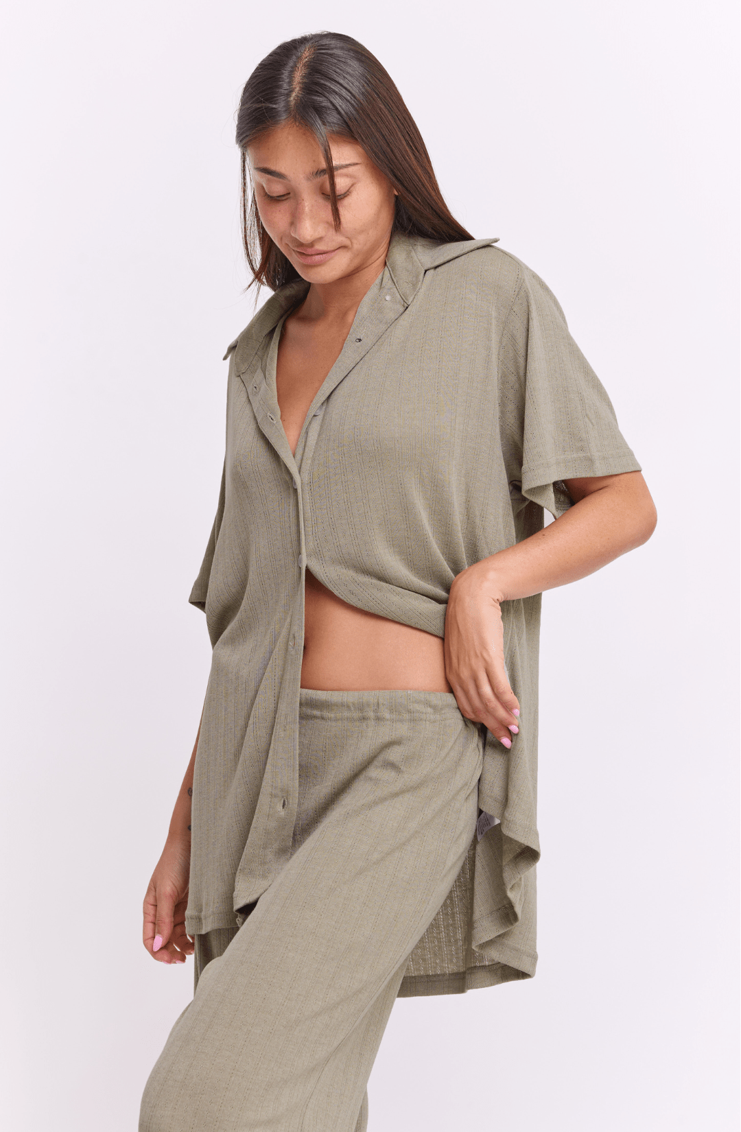 Olive pointill - Buttoned shirt - GONSURFING