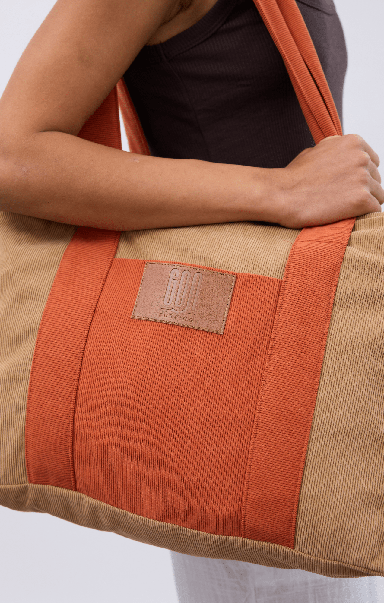 Orange & Beige - Corduroy Bag - GONSURFING