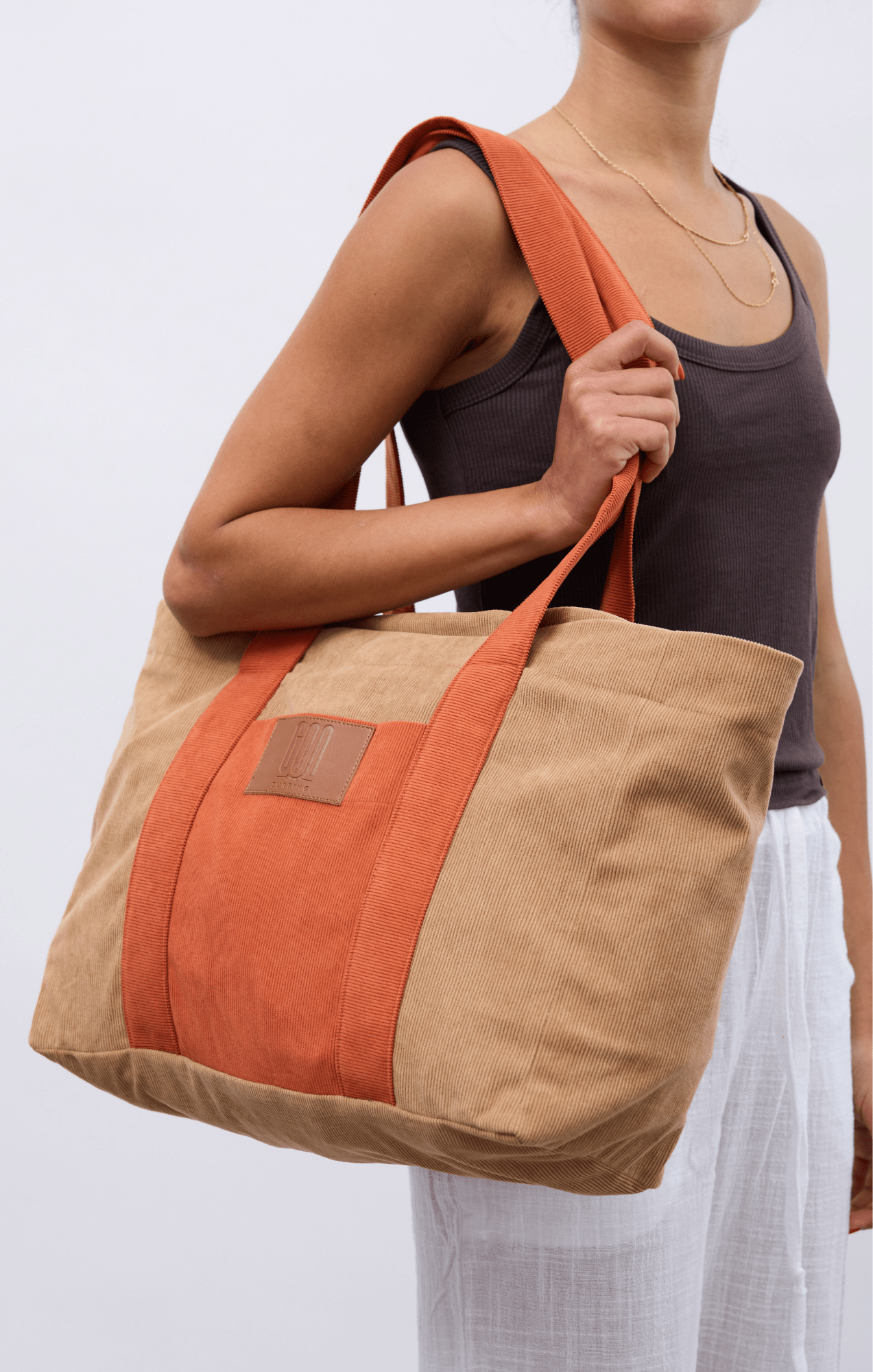 Orange & Beige - Corduroy Bag - GONSURFING