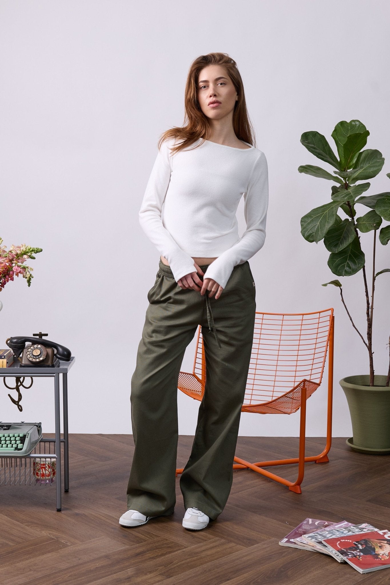 Rib Thumbhole Shirt - Off white - GON