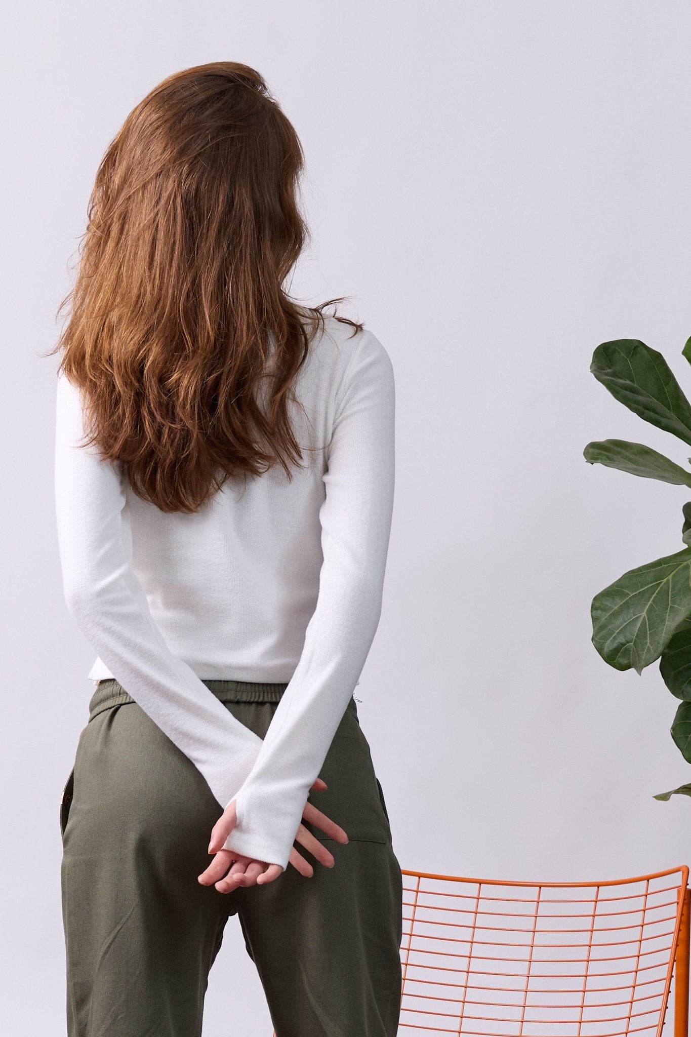 Rib Thumbhole Shirt - Off white - GON