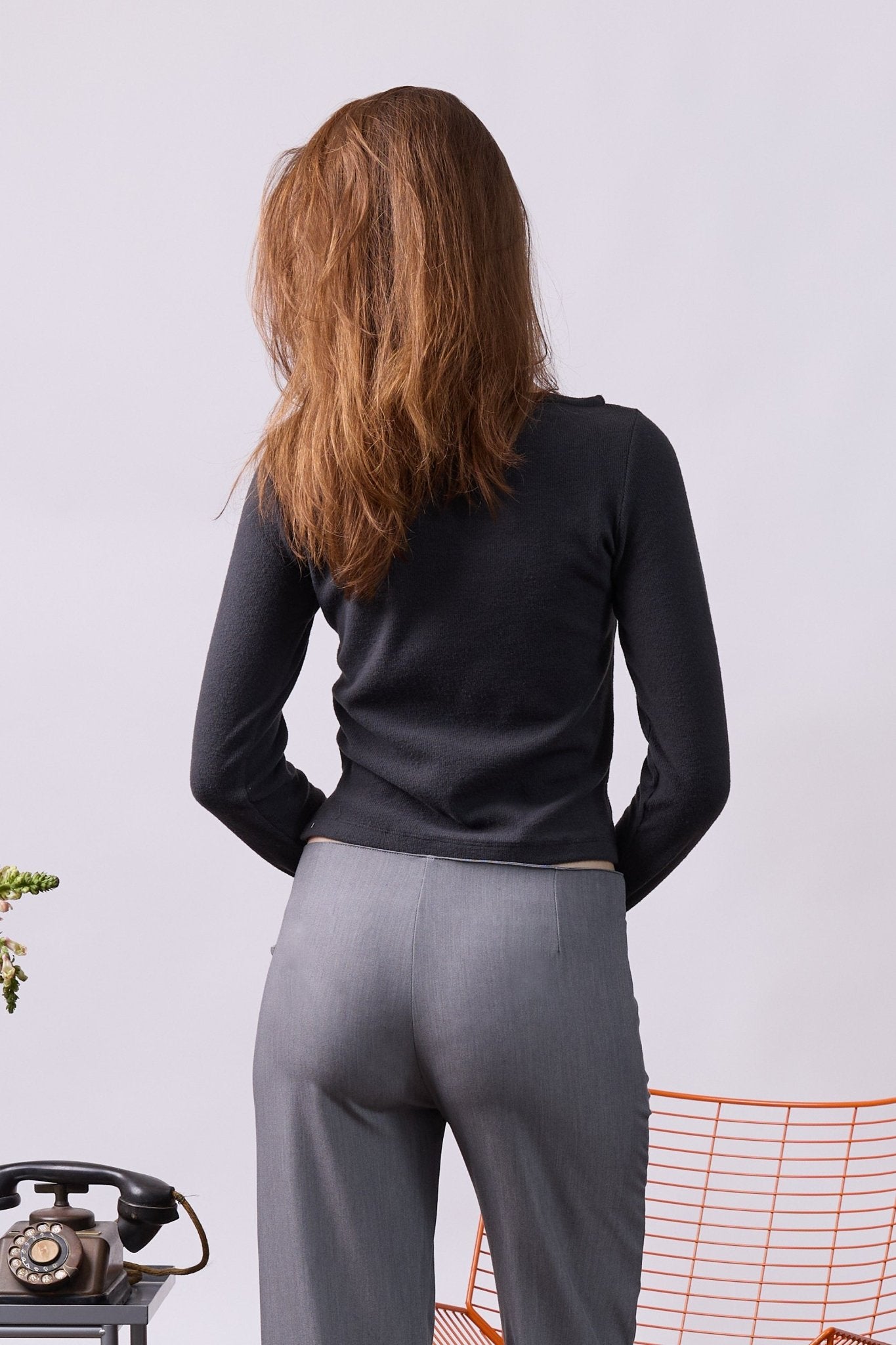 Rib Thumbhole Shirt - Steel Gray - GON