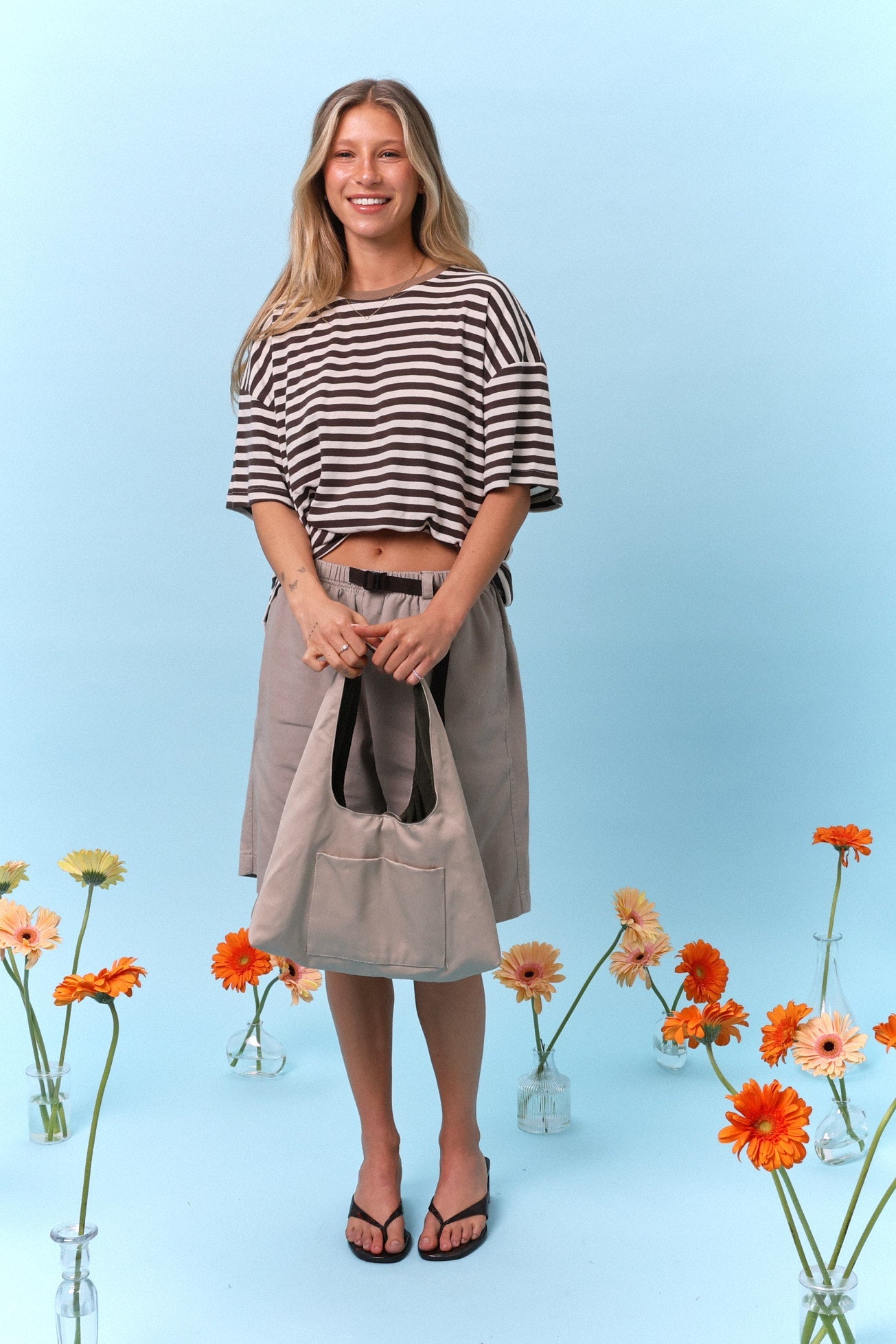 Shoulder bag - Beige / Olive - GON