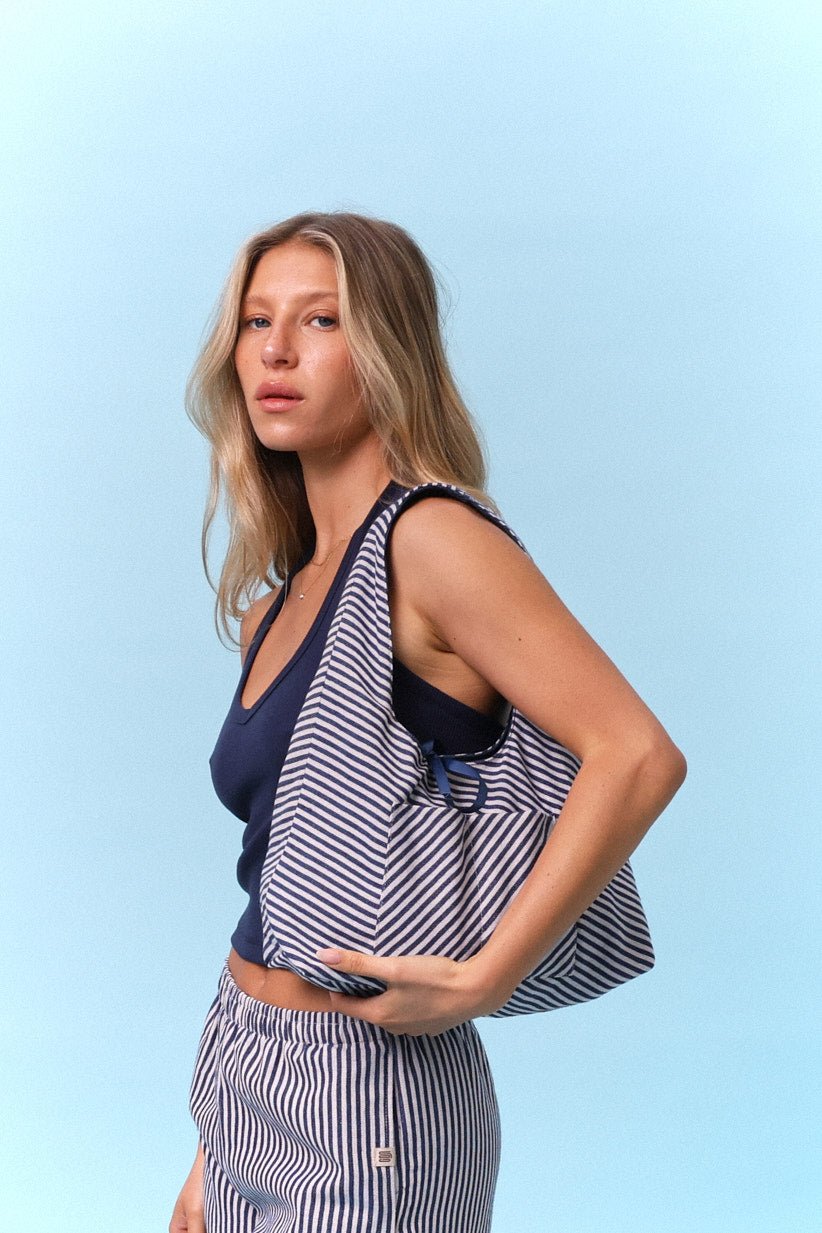 Shoulder bag - Blue Stripe / Blue - GON