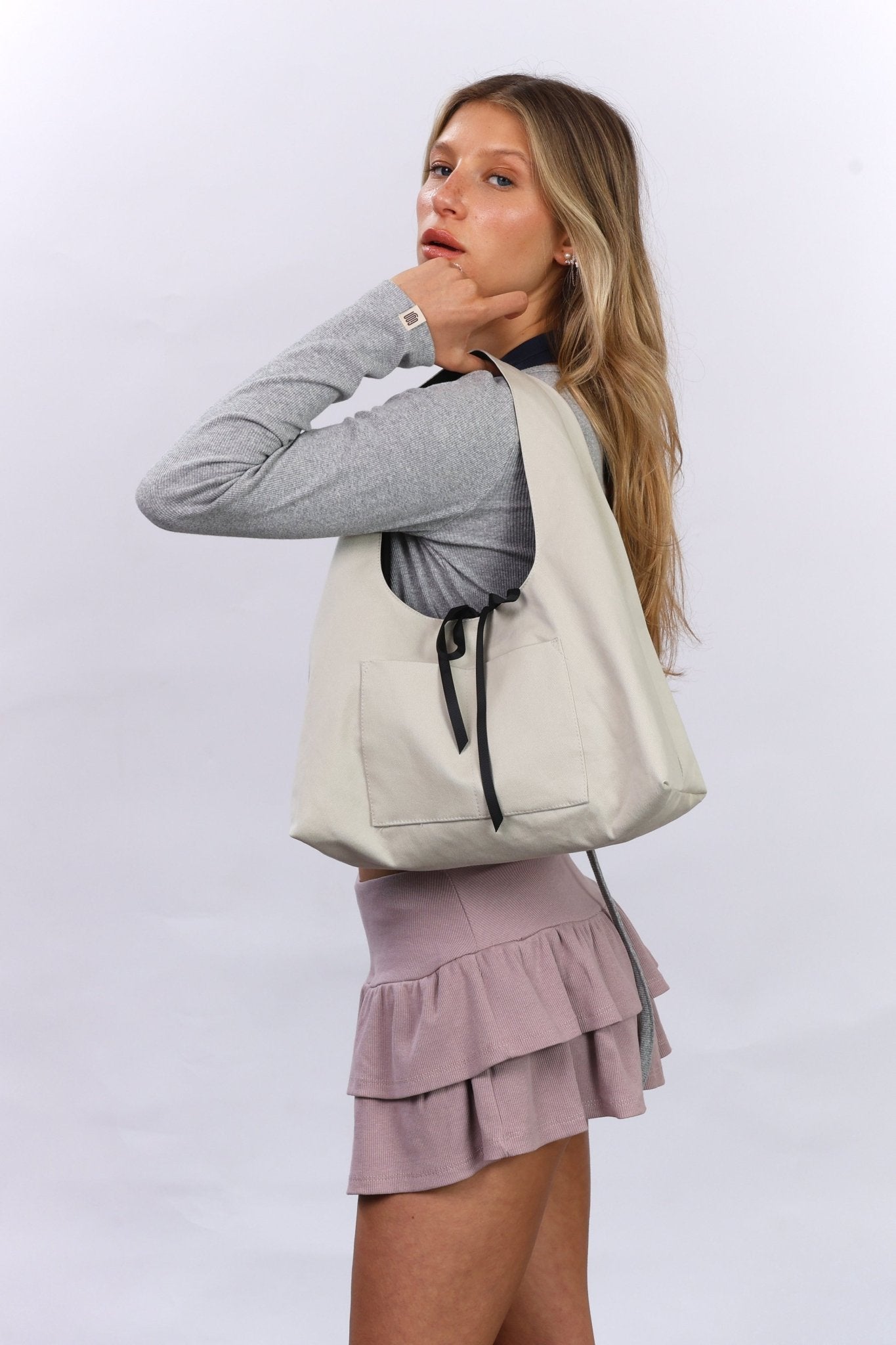 Shoulder bag - Stone / Black Floral - GON