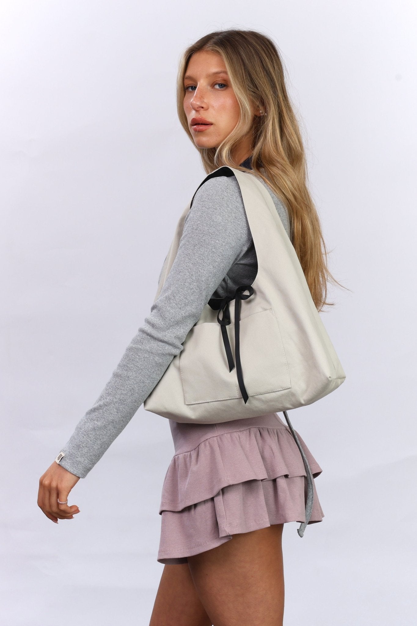 Shoulder bag - Stone / Black Floral - GON