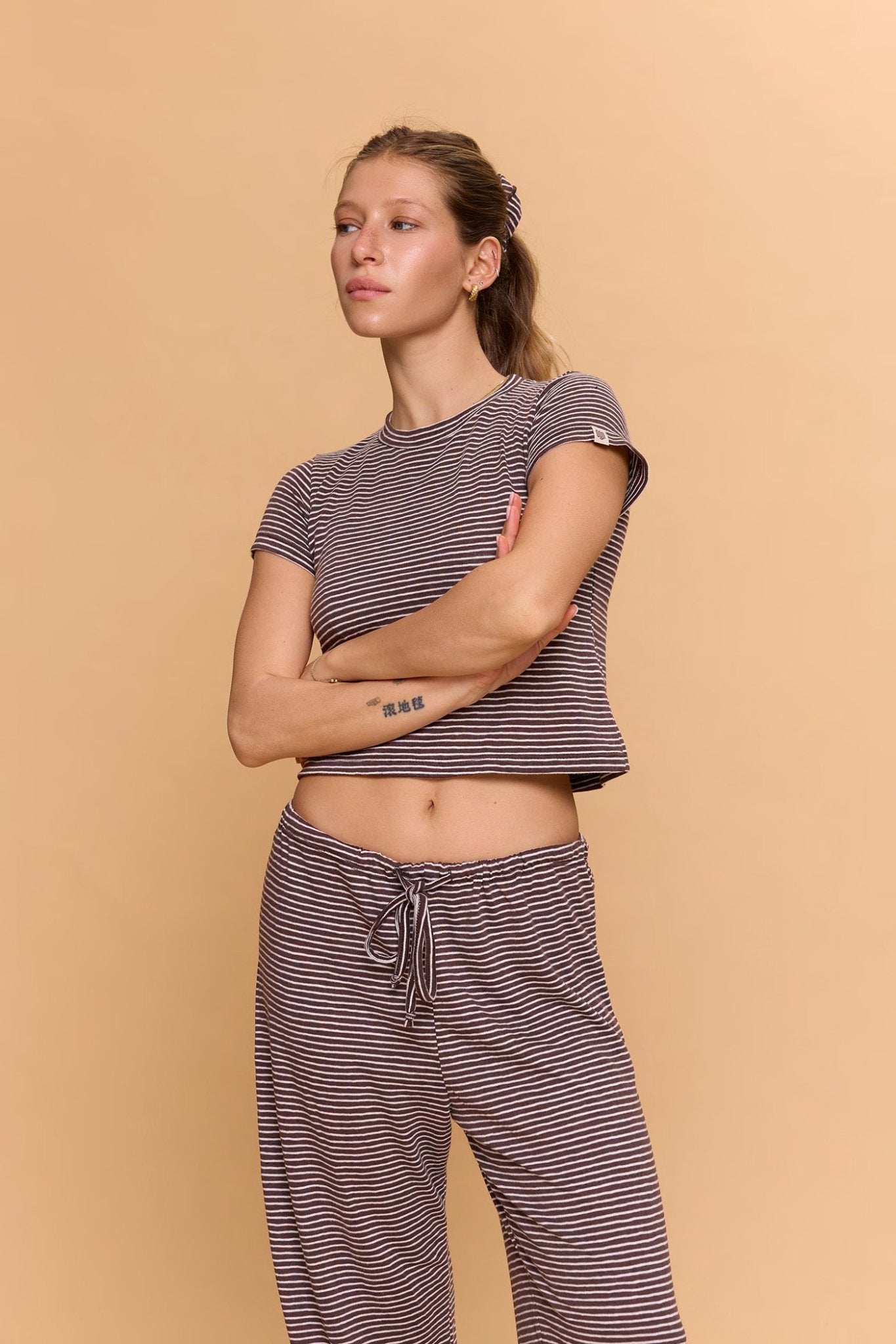 Striped baby T - Brown - GONSURFING