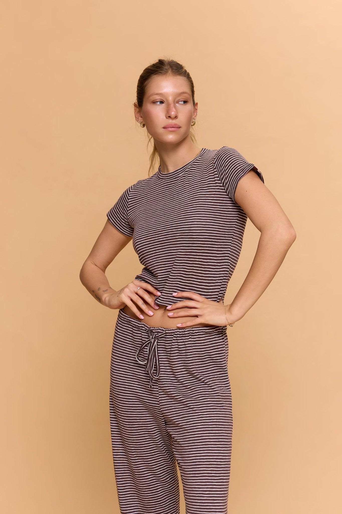 Striped baby T - Brown - GONSURFING