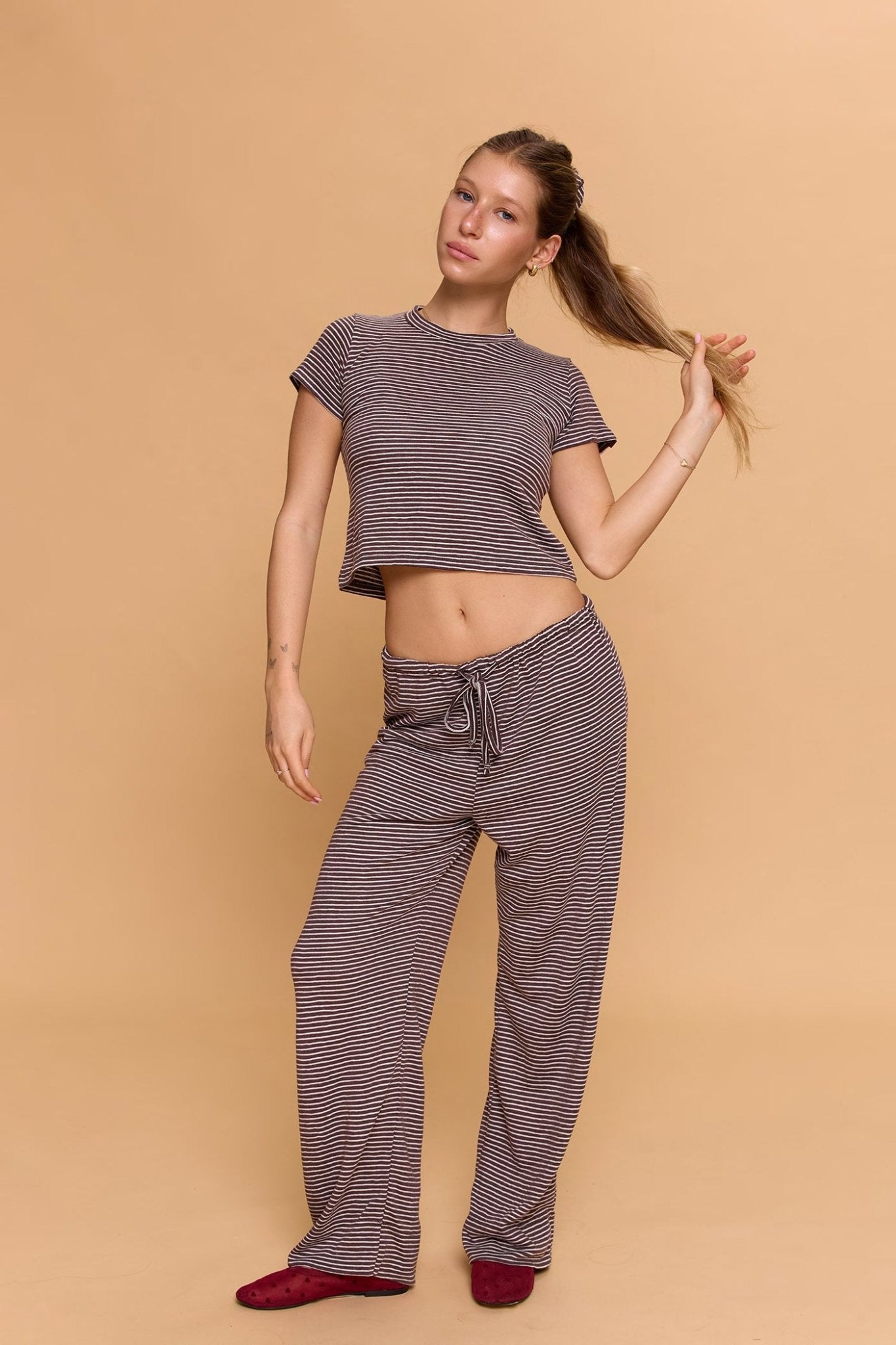 Striped baby T - Brown - GONSURFING