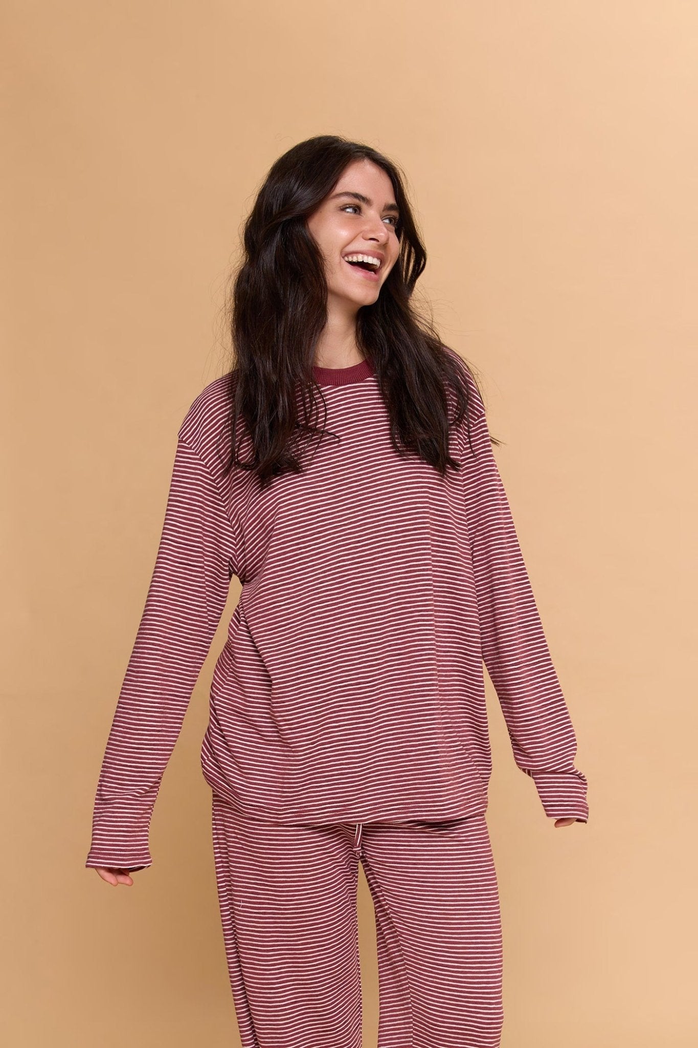 Striped Long sleeve - Burgundy - GONSURFING