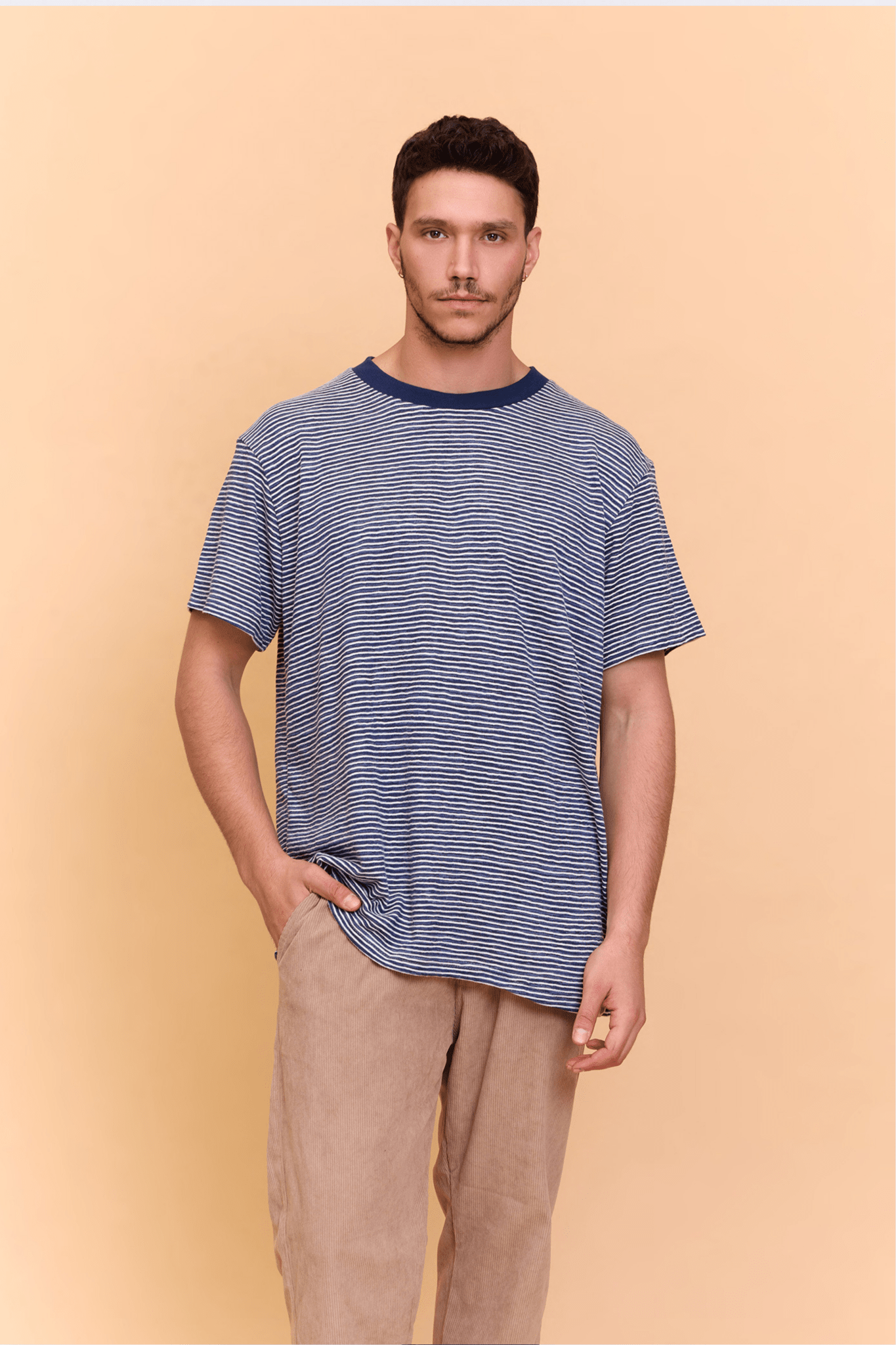Striped T-shirt - Blue - GONSURFING