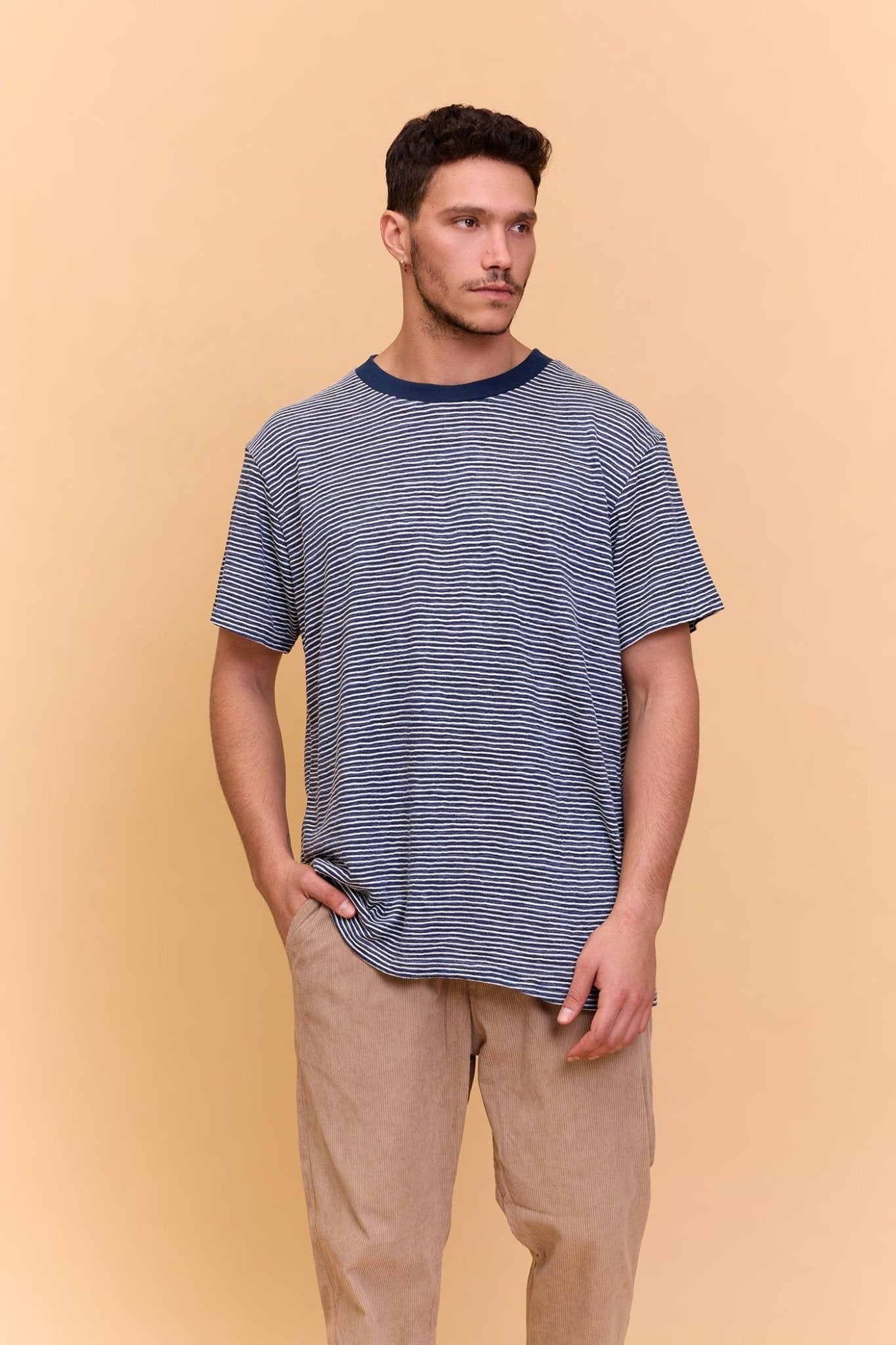 Striped T-shirt - Blue - GONSURFING