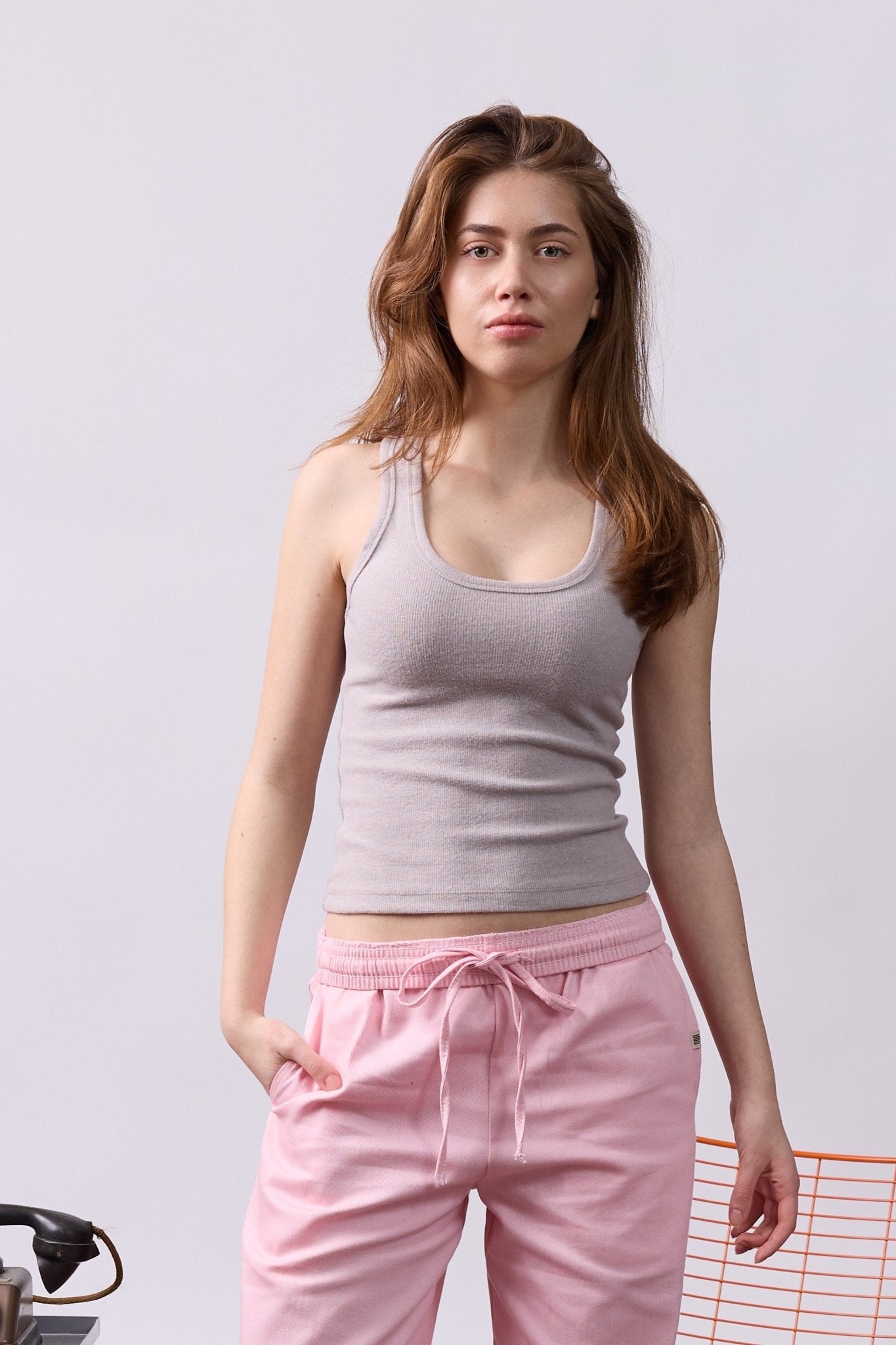 Tank top - Rib Beige - GON