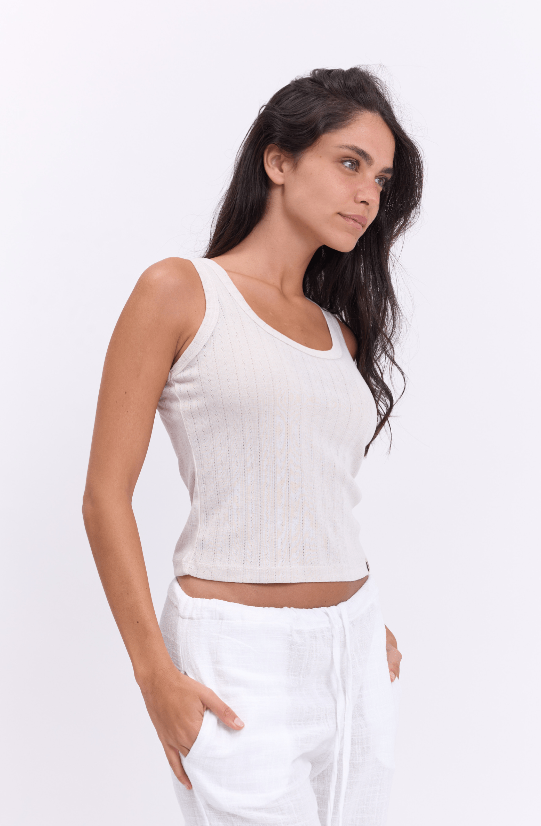 Tank top - stone pointeil - GONSURFING