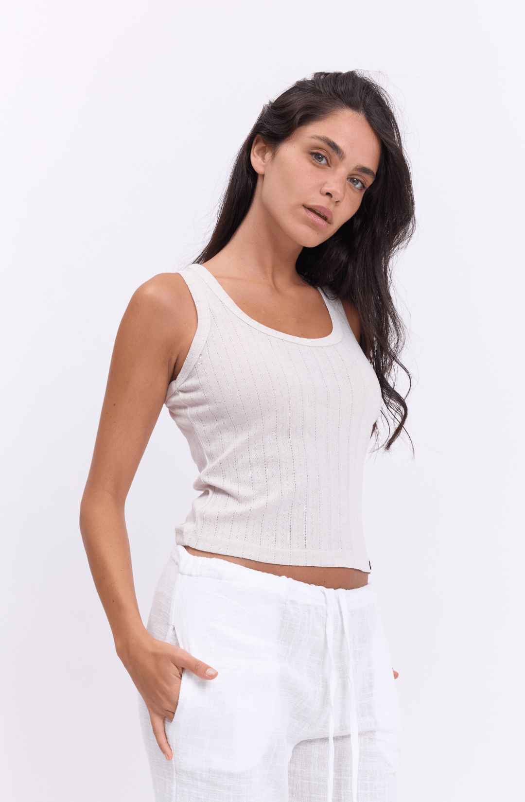 Tank top - stone pointeil - GONSURFING