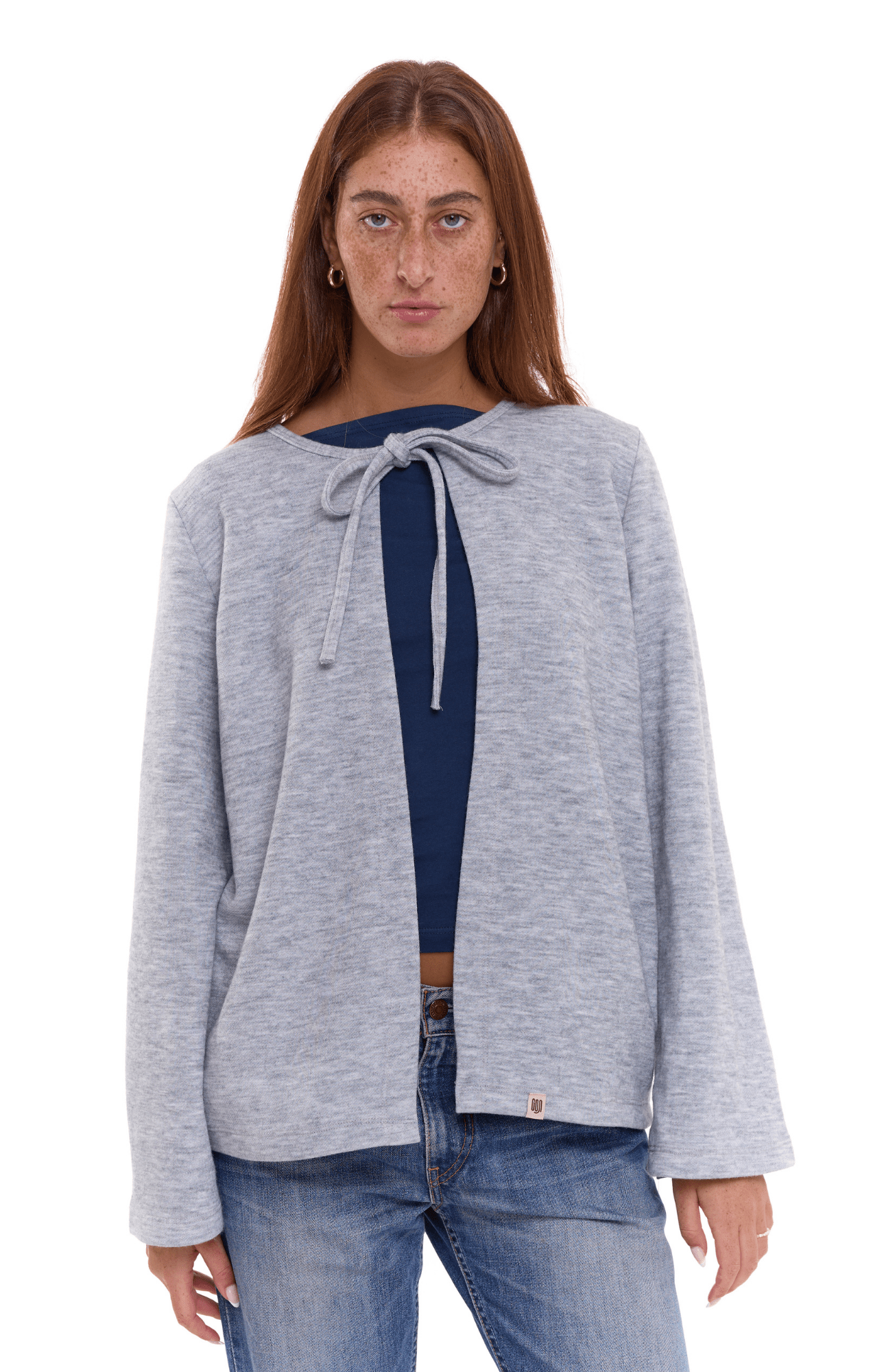 Tie cardigan - gray - GONSURFING