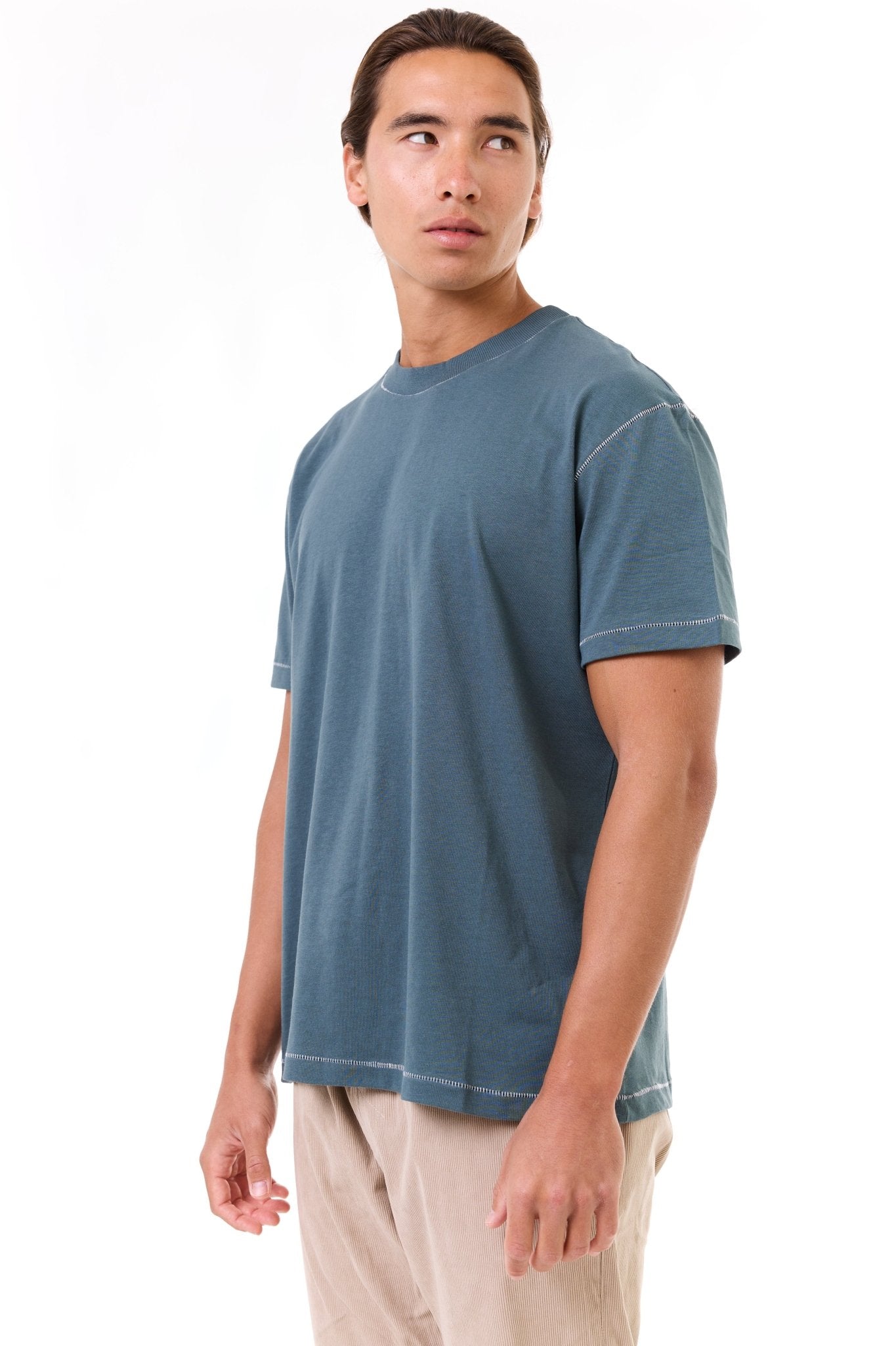 Turquoise - stitches t-shirt - GONSURFING