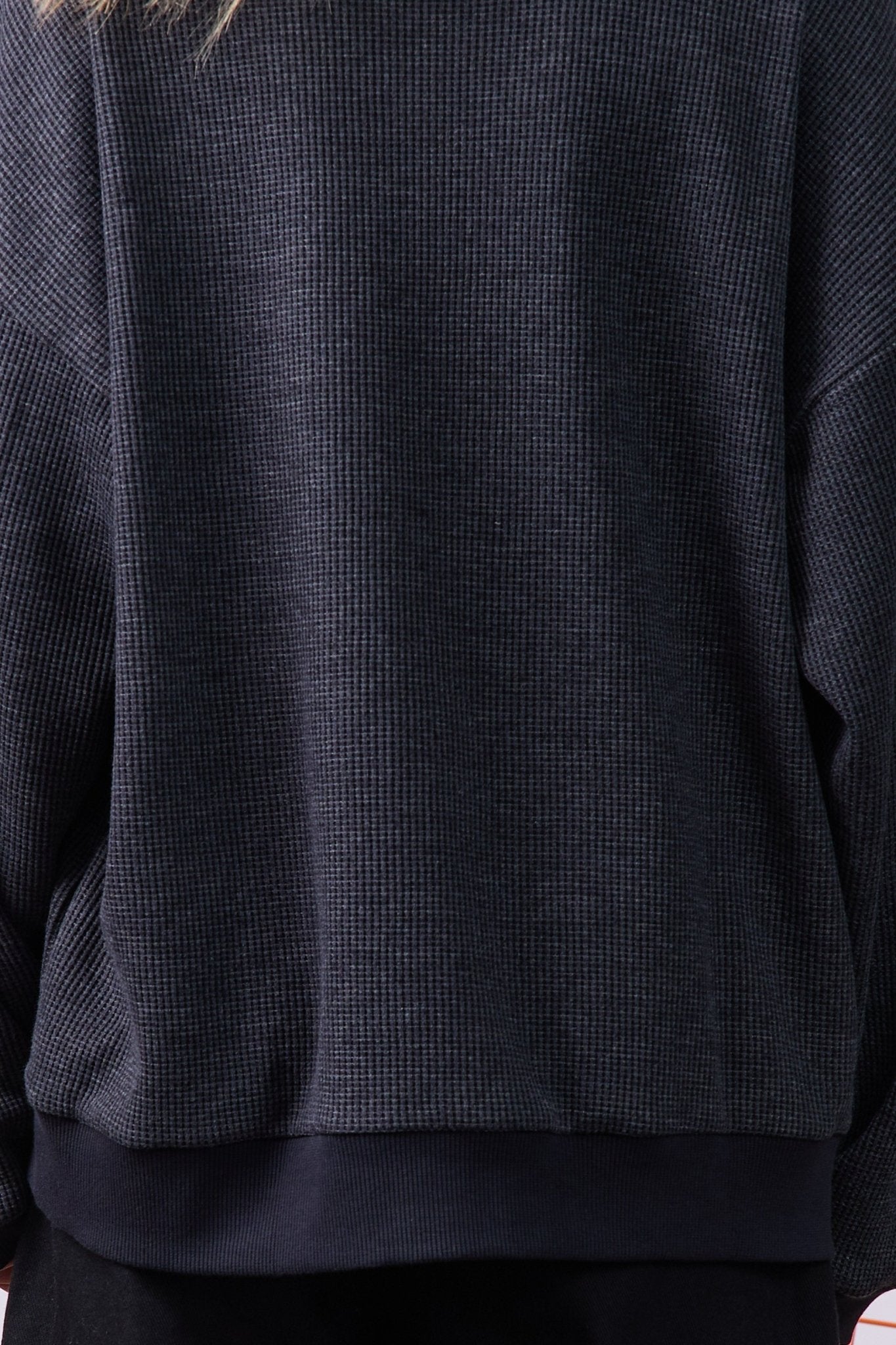 Vintage Waffle Sweatshirt – Black wash - GON