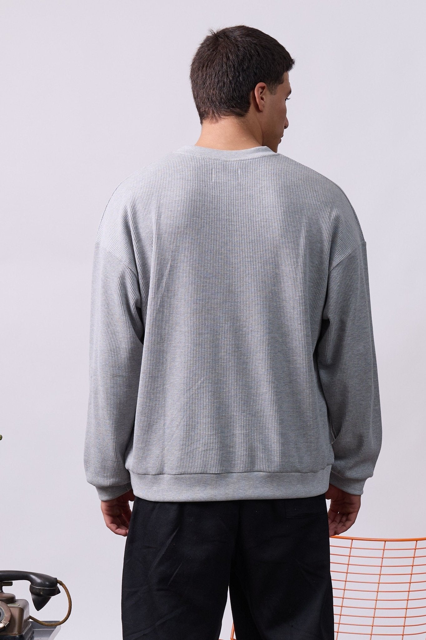 Vintage Waffle Sweatshirt – Gray - GON