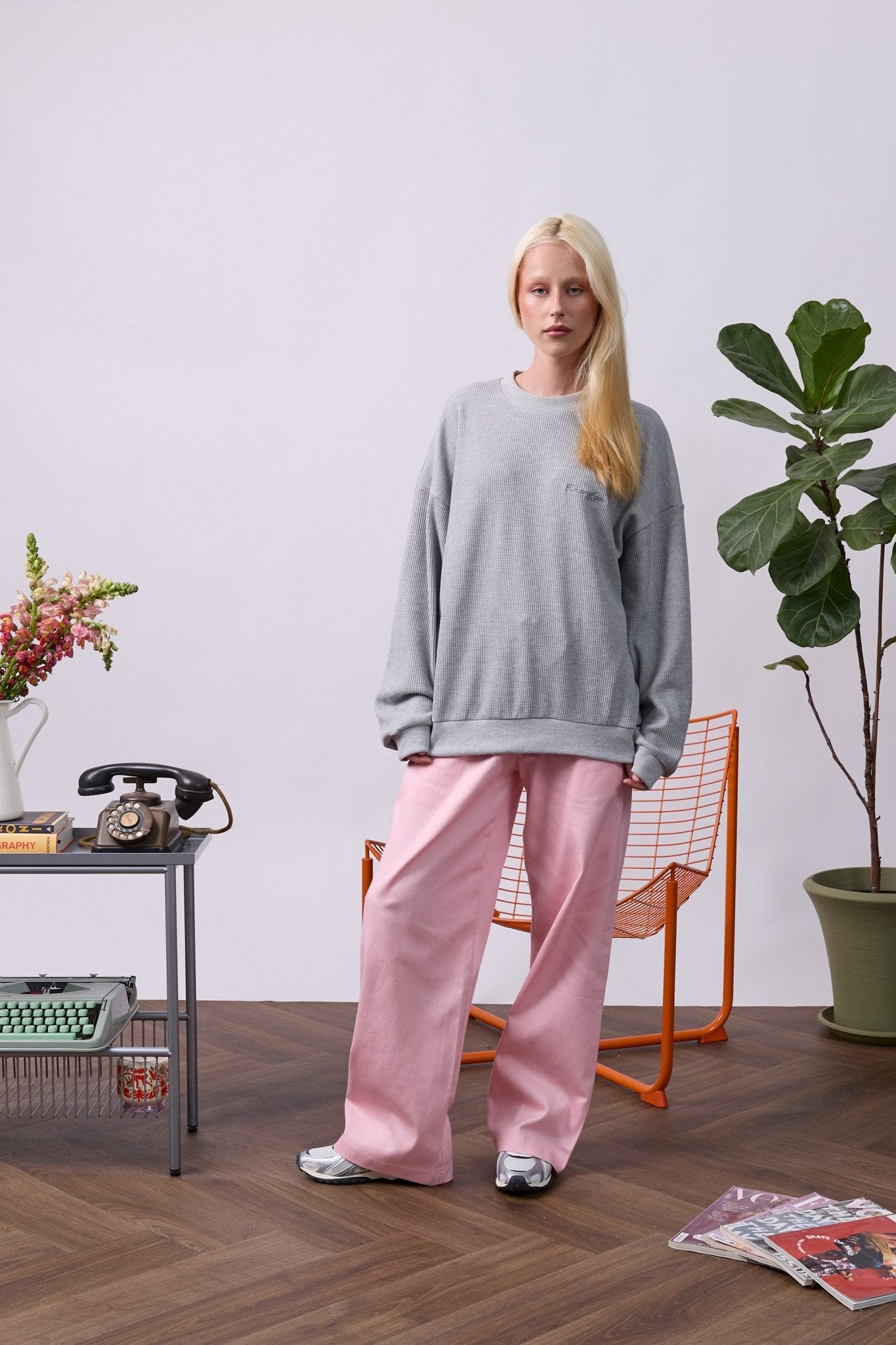 Vintage Waffle Sweatshirt – Gray - GON