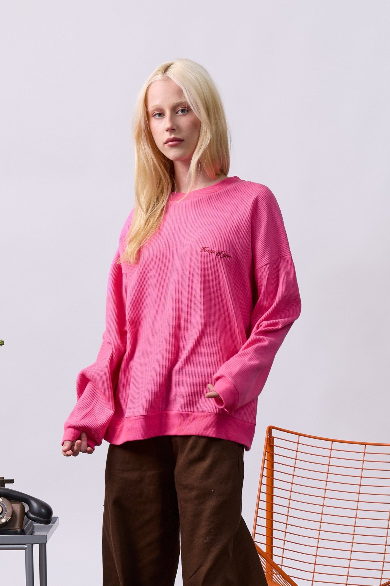 Vintage Waffle Sweatshirt – Pink - GON