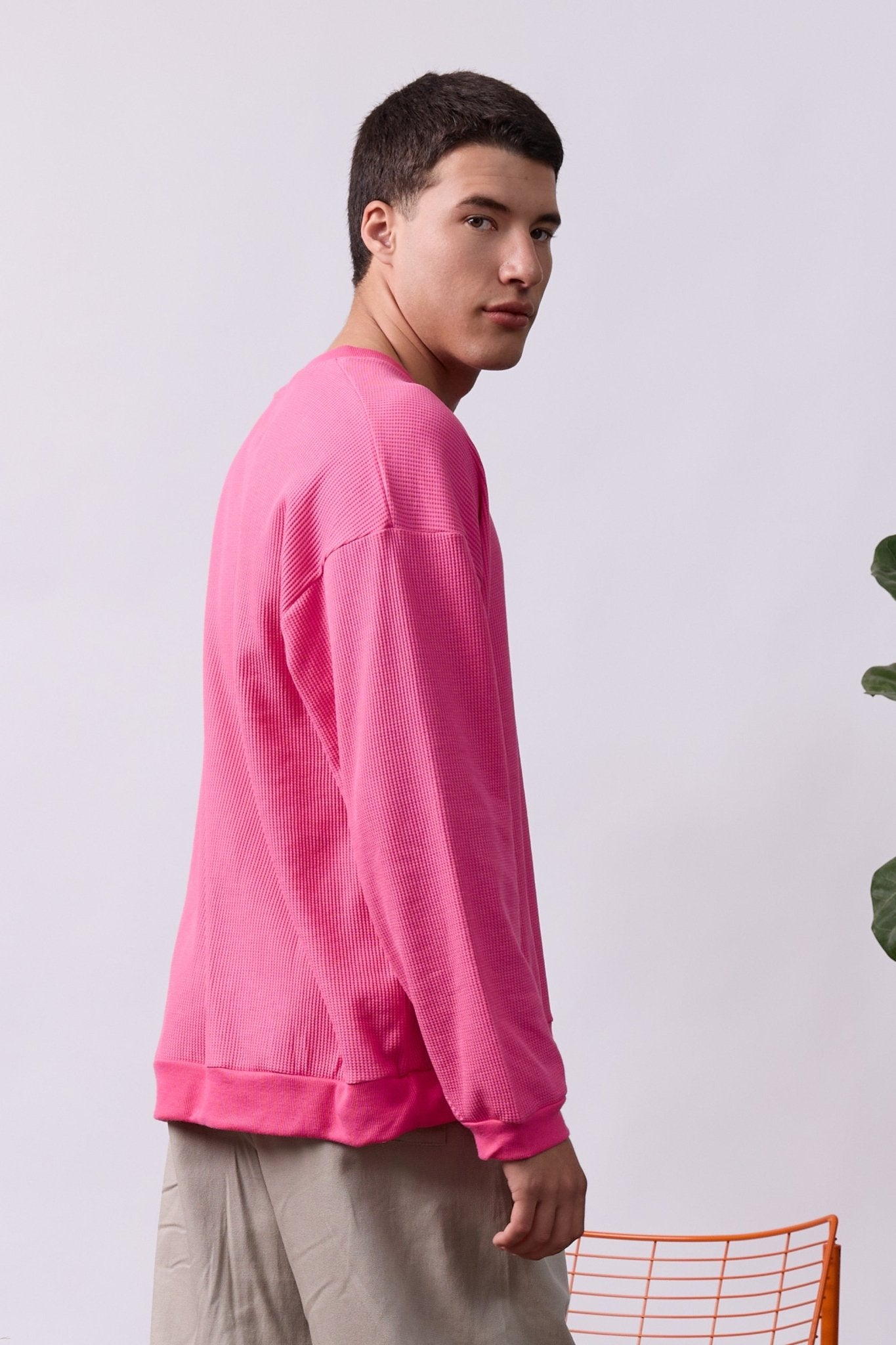 Vintage Waffle Sweatshirt – Pink - GON