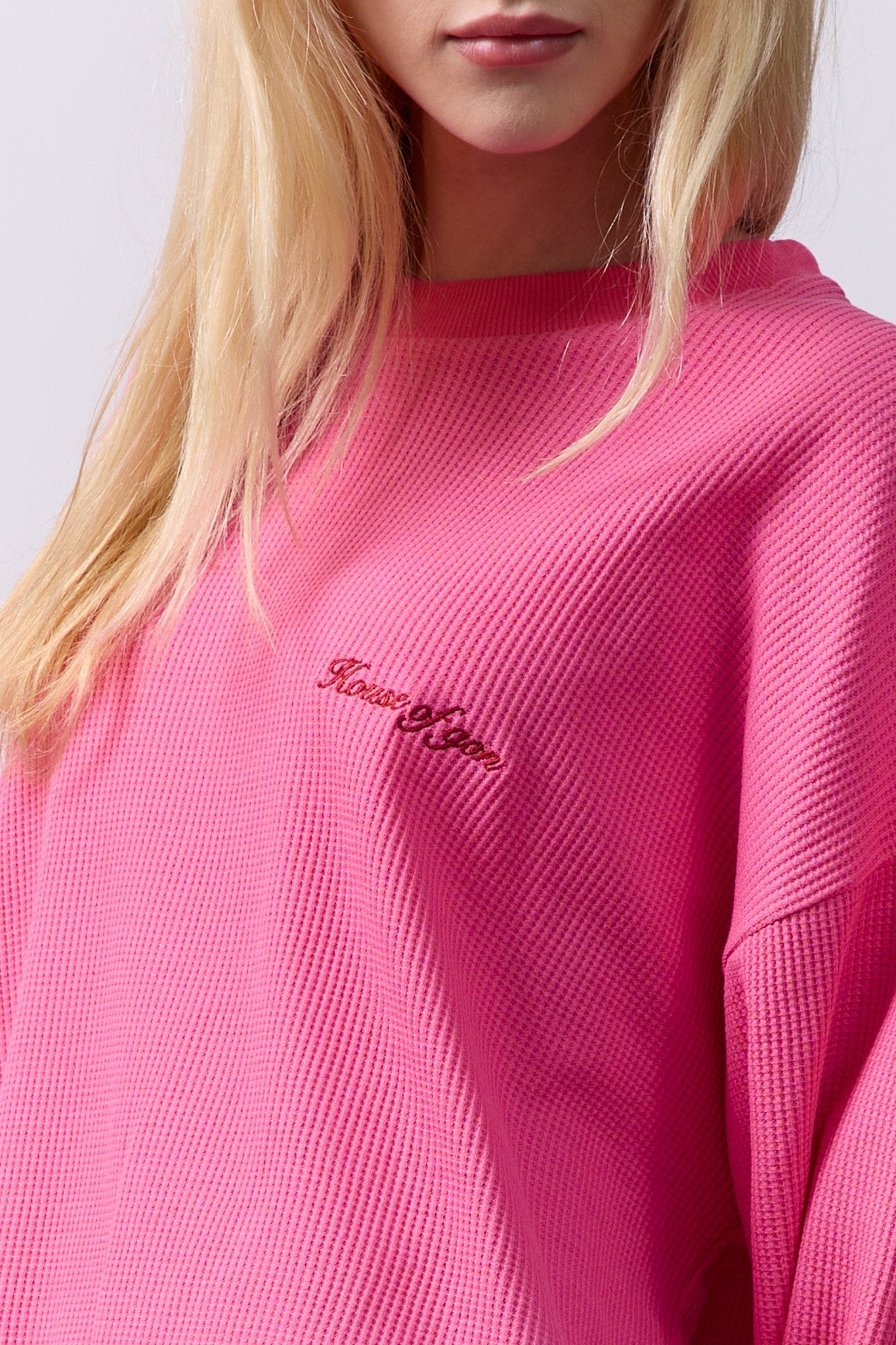 Vintage Waffle Sweatshirt – Pink - GON