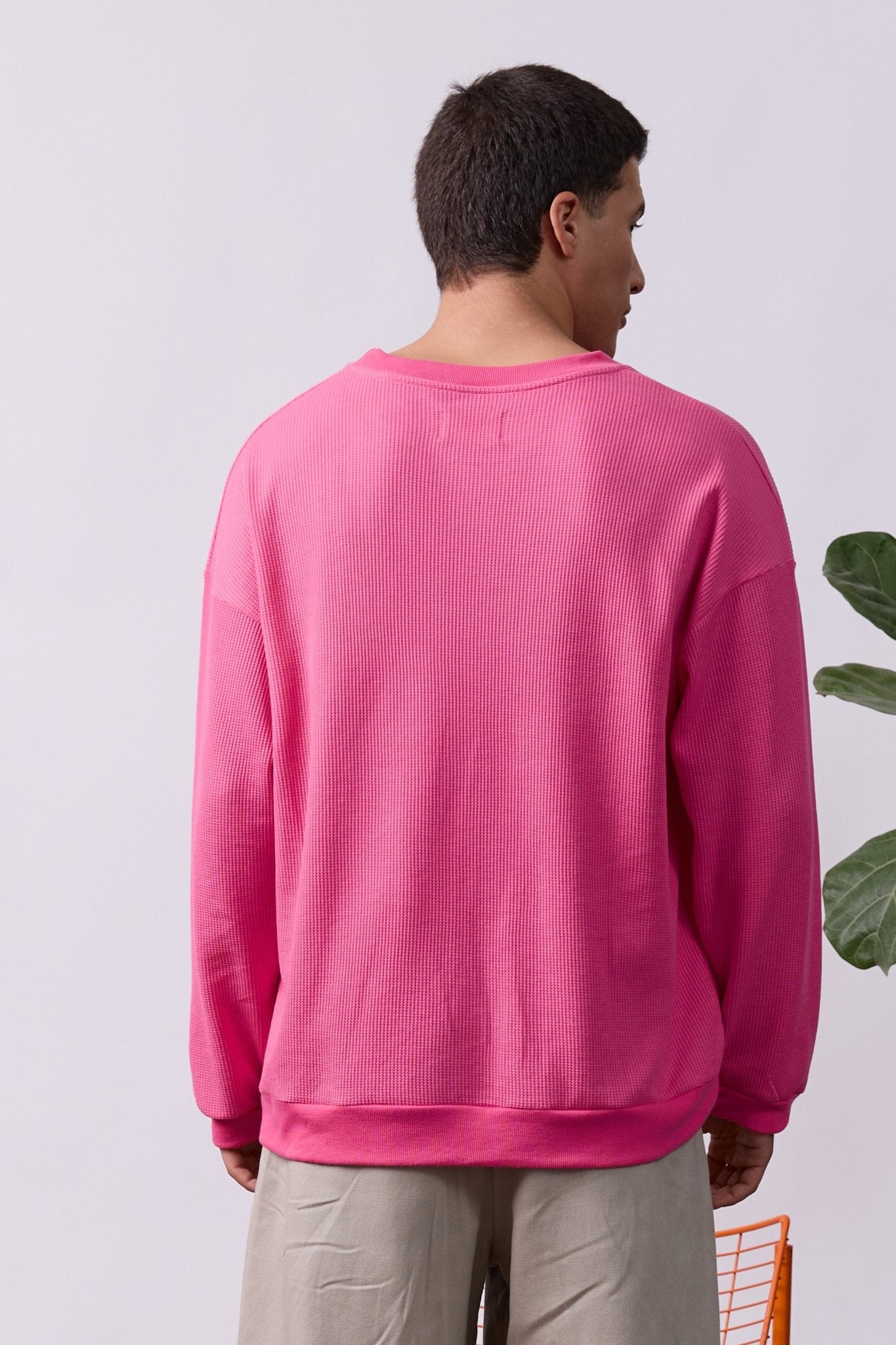 Vintage Waffle Sweatshirt – Pink - GON