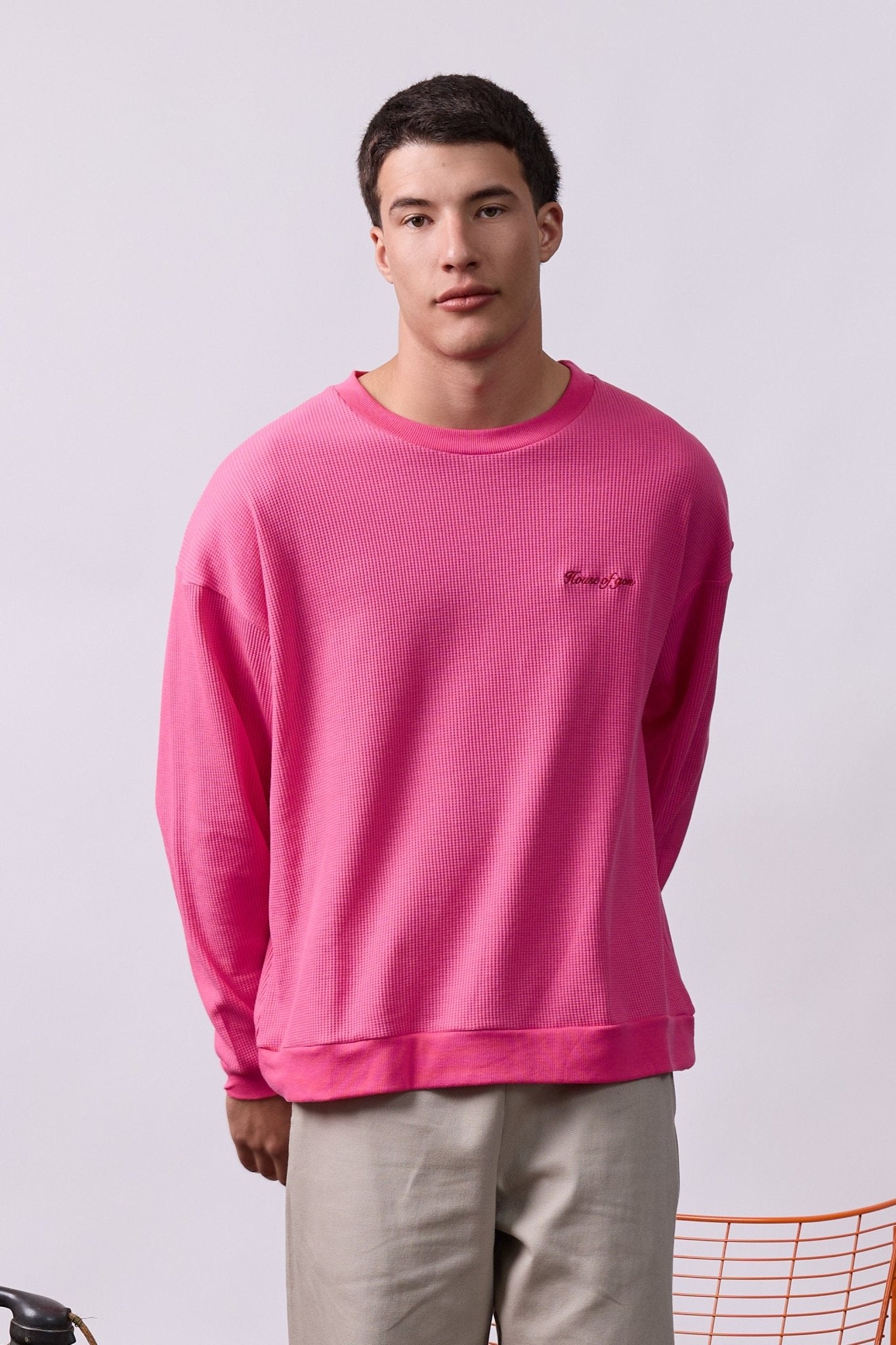 Vintage Waffle Sweatshirt – Pink - GON