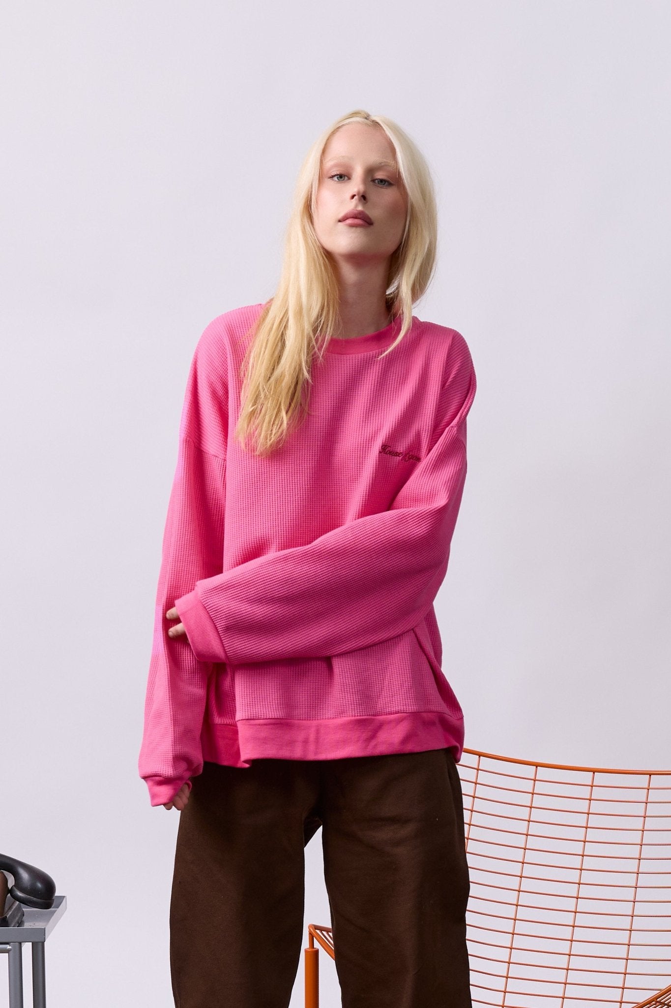 Vintage Waffle Sweatshirt – Pink - GON
