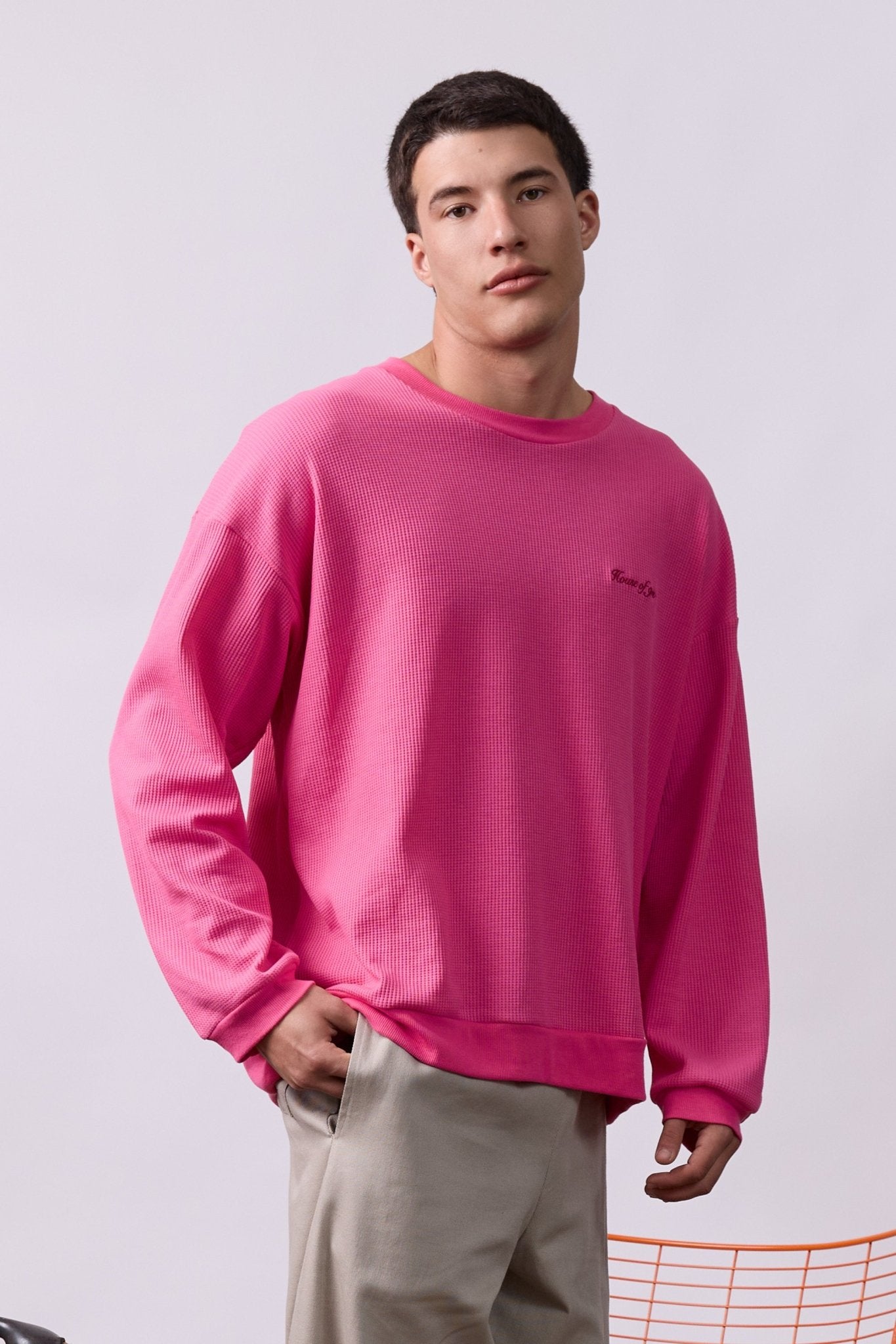 Vintage Waffle Sweatshirt – Pink - GON