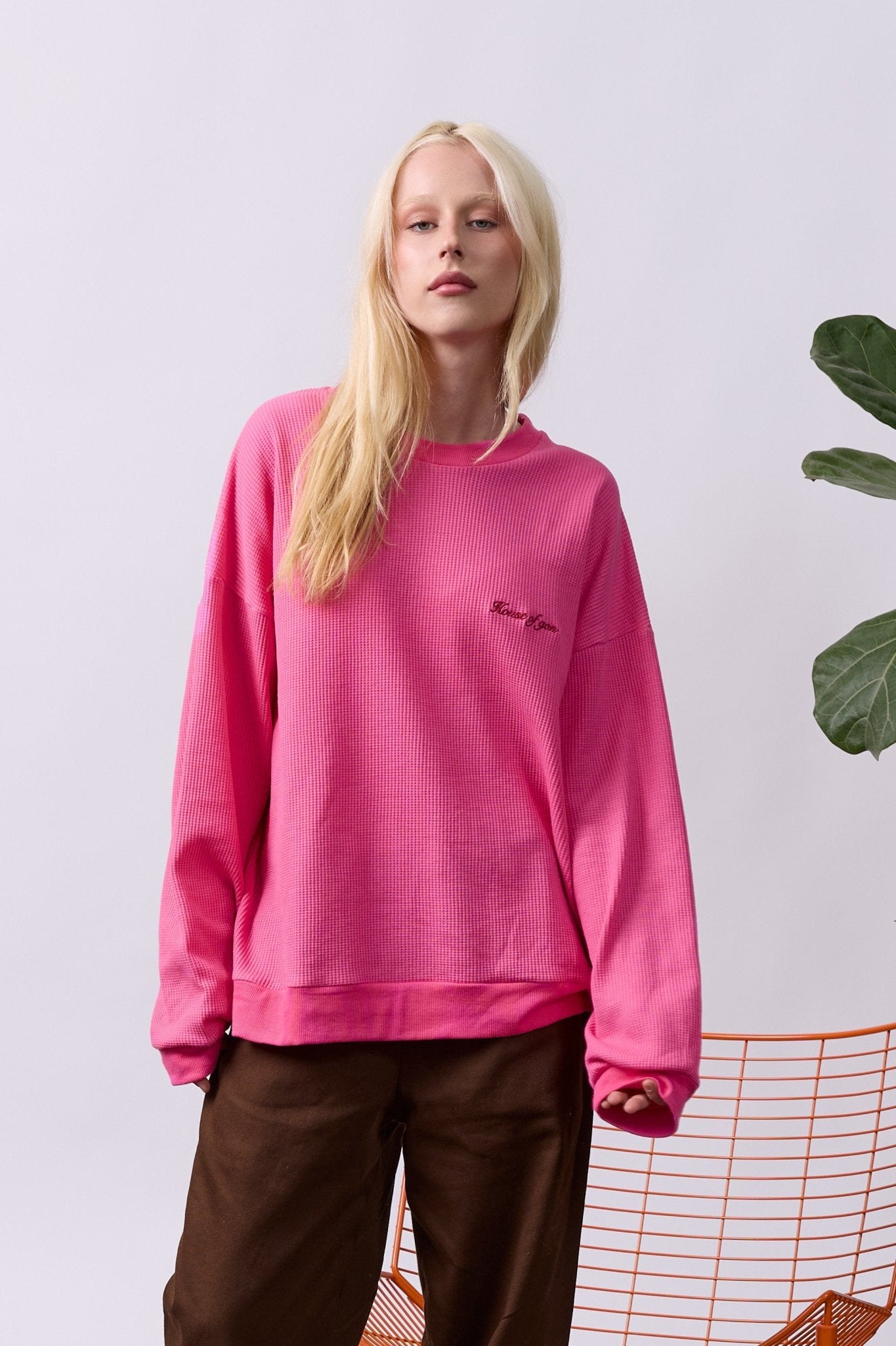 Vintage Waffle Sweatshirt – Pink - GON