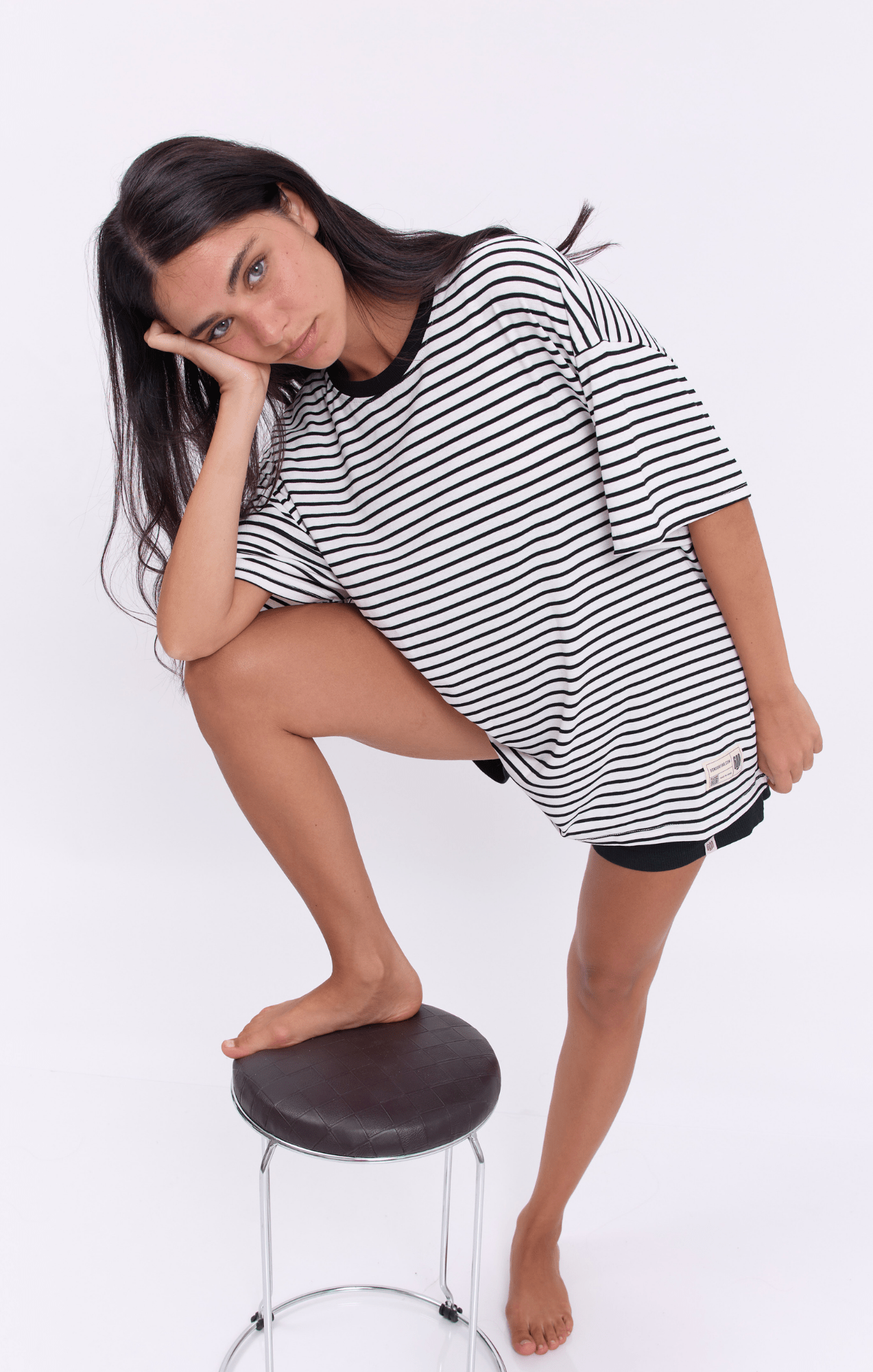 White & Black Stripes T-Shirt - GONSURFING