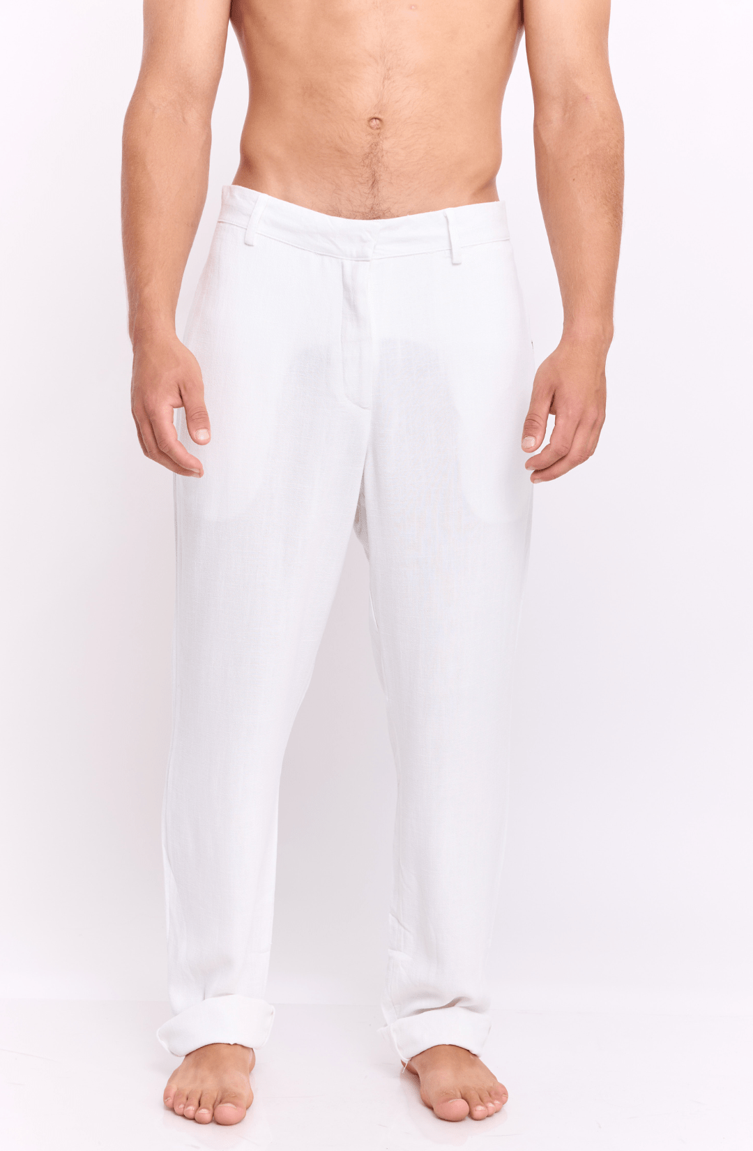 White - Linen Long Pants - GONSURFING
