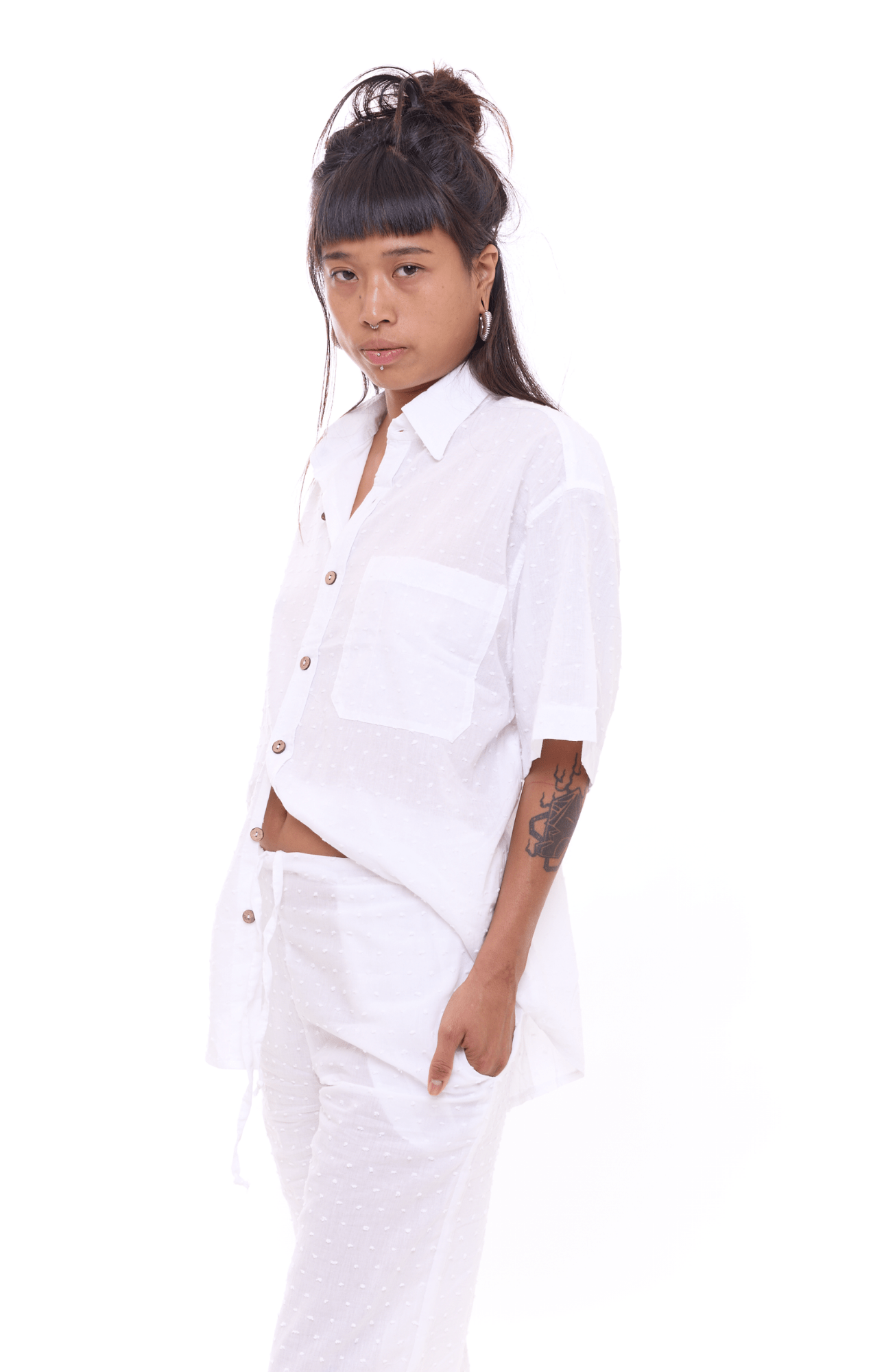 White Points - Unisex Oversize Cotton Shirt - GONSURFING