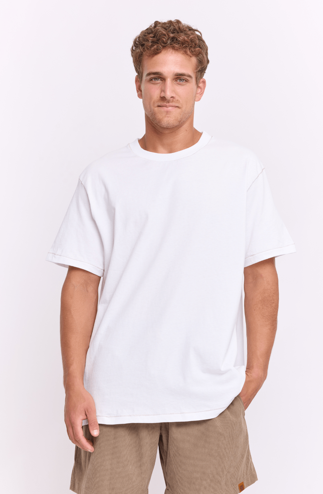 White - stitches t-shirt - GONSURFING