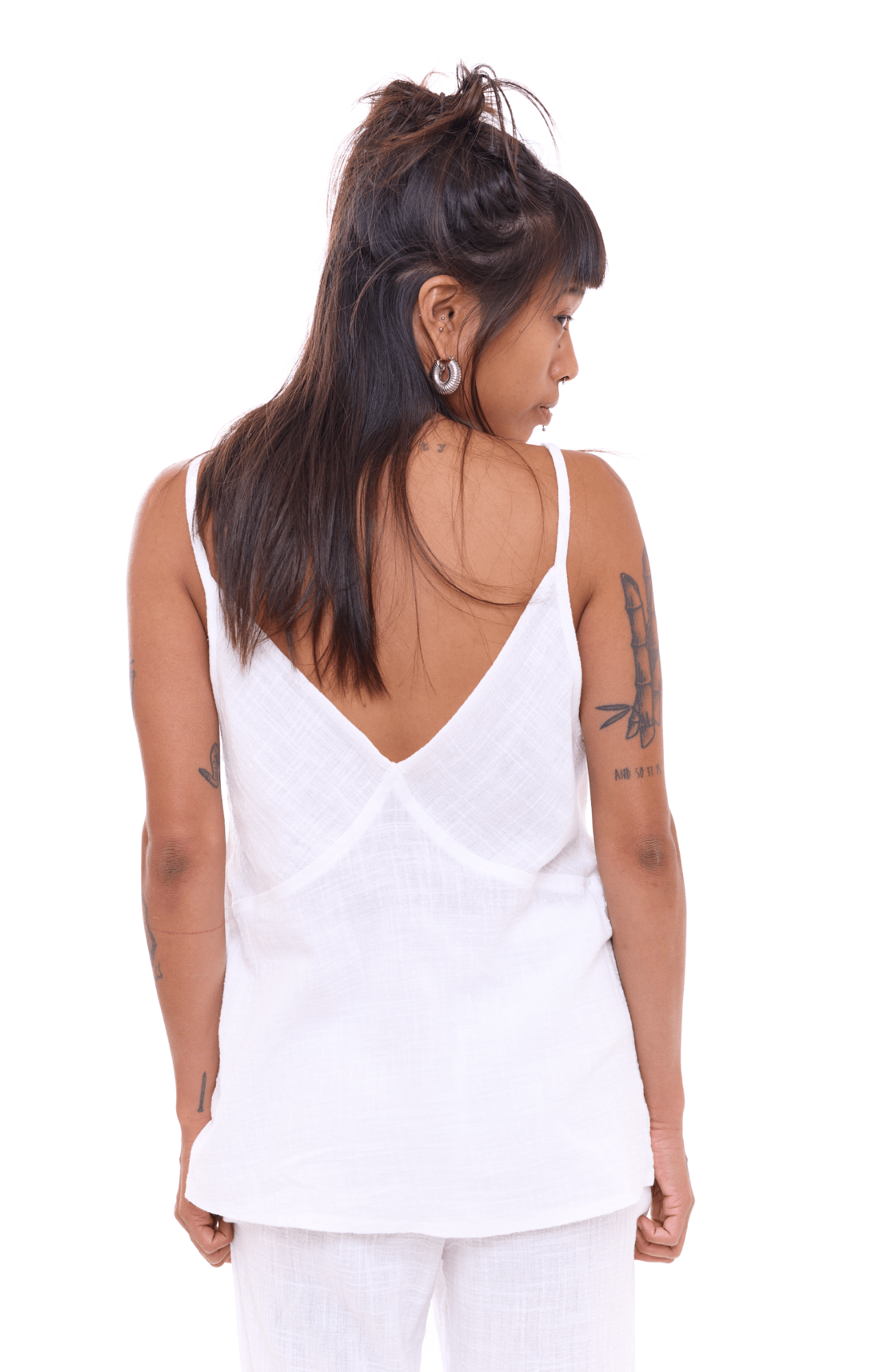 White texture - Women Cotton Top - GONSURFING