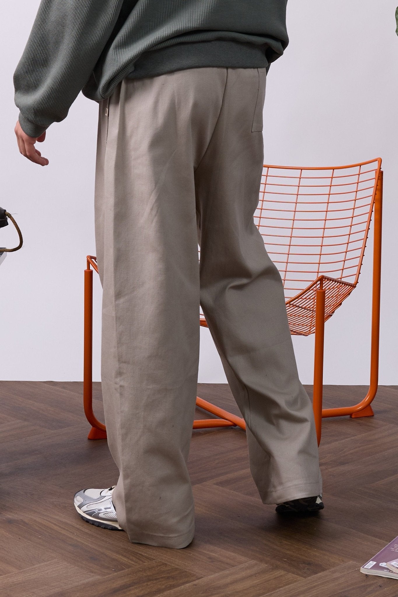 Wide Drill Pants – Beige - GON