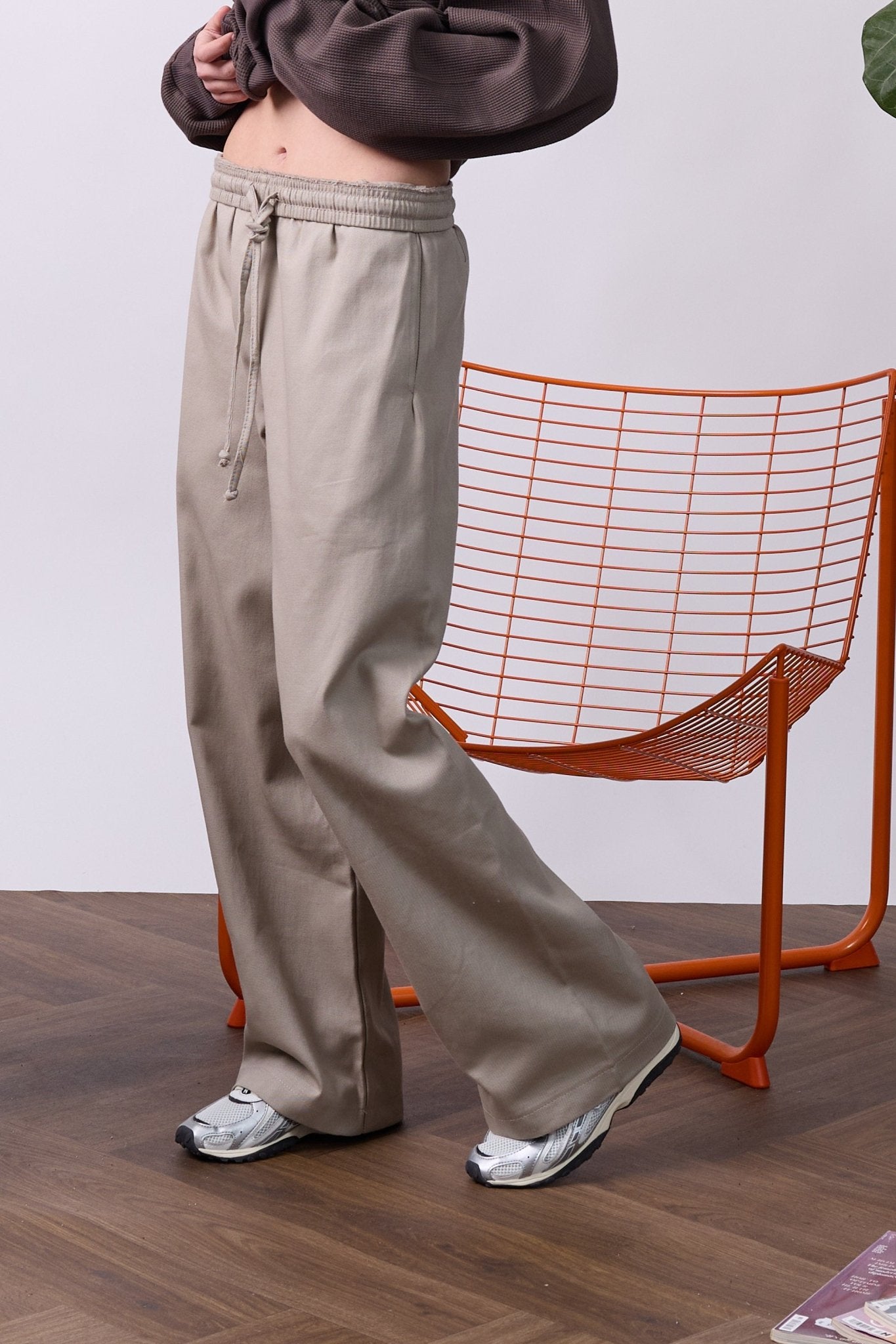 Wide Drill Pants – Beige - GON